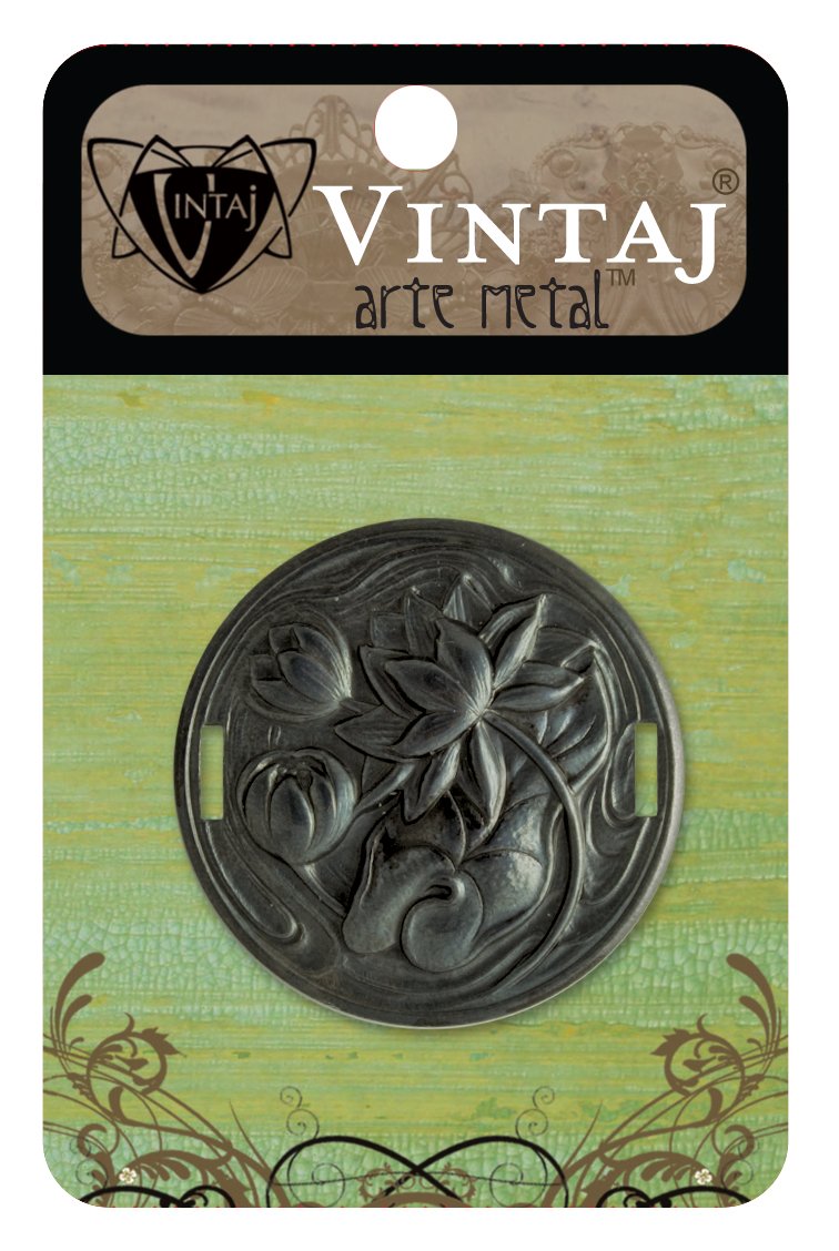 Vintaj 1-Piece Waterlily Ribbon Slide, 38mm