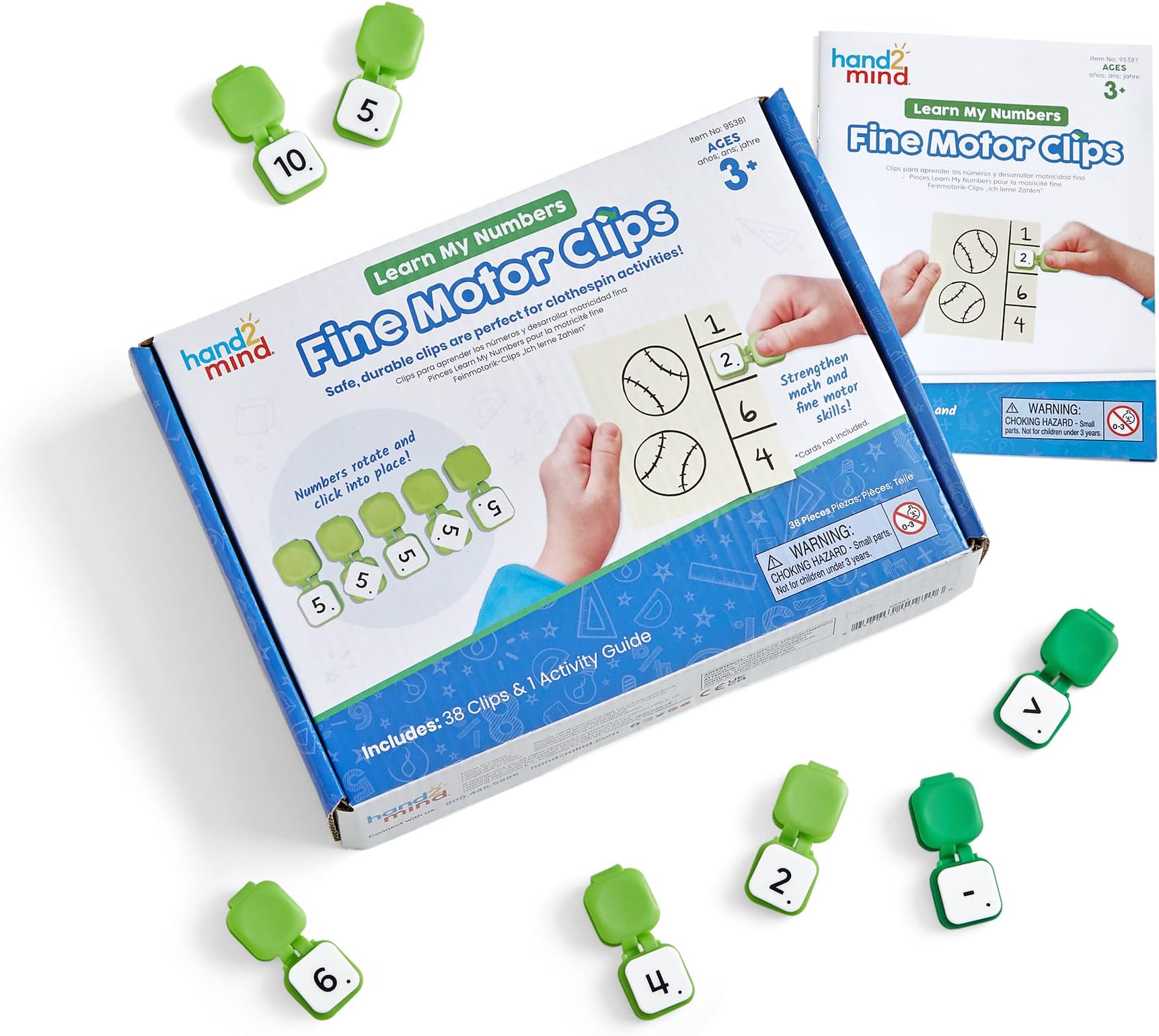 Learning Resources Learn My Numbers Fine Motor Clips, Kids Clothes Peg Activities, Fine Motor Toys, Learning Numbers for Toddlers, Toddler Numbers and Counting, Montessori Maths