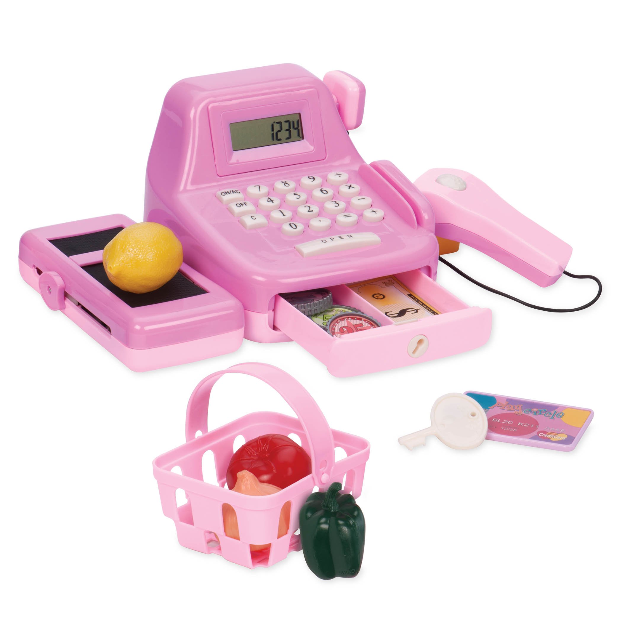 Play Circle by Battat – Pink Cha Ching Cash Register Set with Sounds – | amzdealz