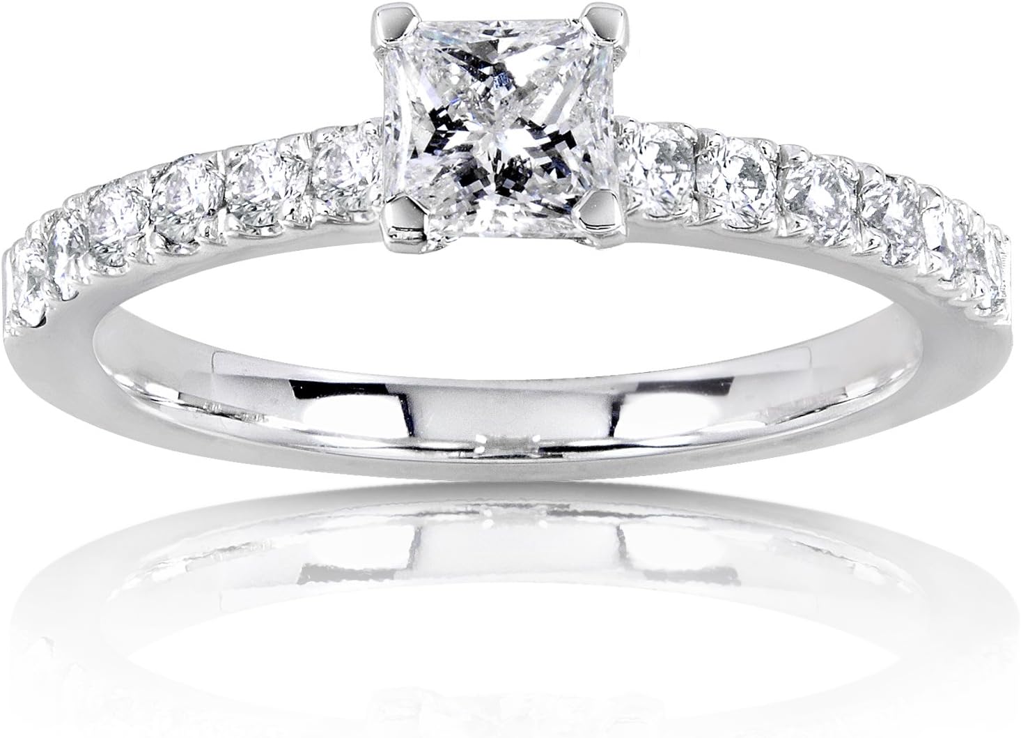Kobelli 3/5ct TW Princess Diamond Engagement Ring in 14Kt Gold - Size 9