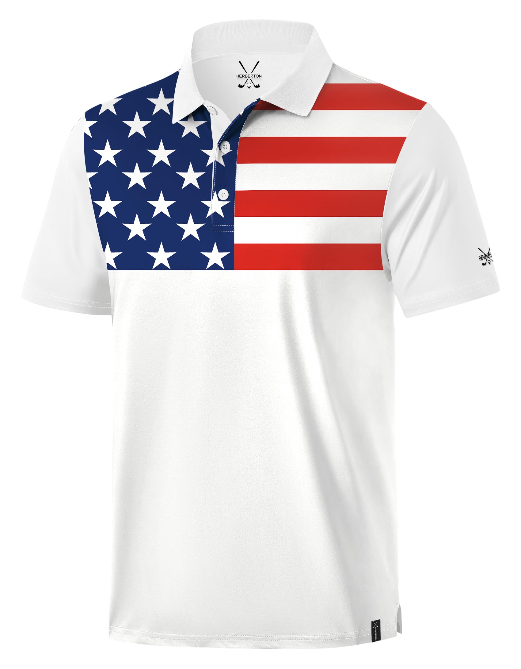 Herberton Men's Funny Golf Shirts UPF 50+ Performance Moisture Wicking Dry Fit Stretch Casual Print Polo (S-XXL)
