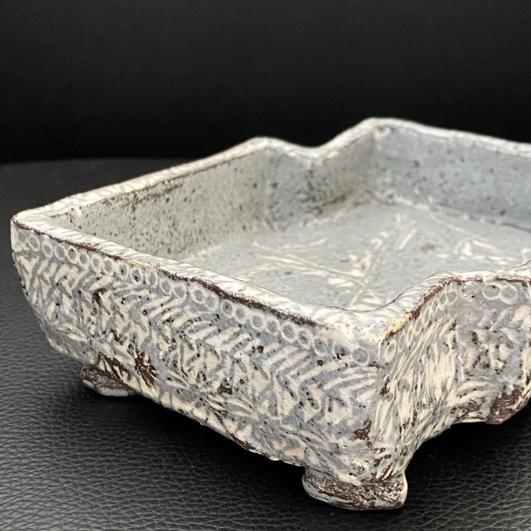 Amazon.co.jp: 坂口健 東御土風紋三島向付 皿 器 作家もの 作陶展 供箱