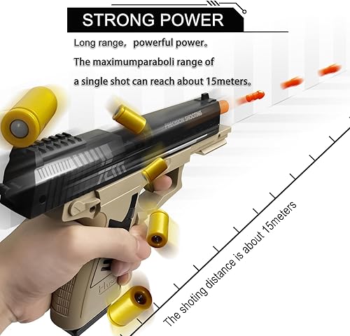 Miniatura 8 de Pistola de juguete con recarga automática de rebote de expulsión y blaster de espuma suave, ideal para juegos de disparos, juguetes de modelo
