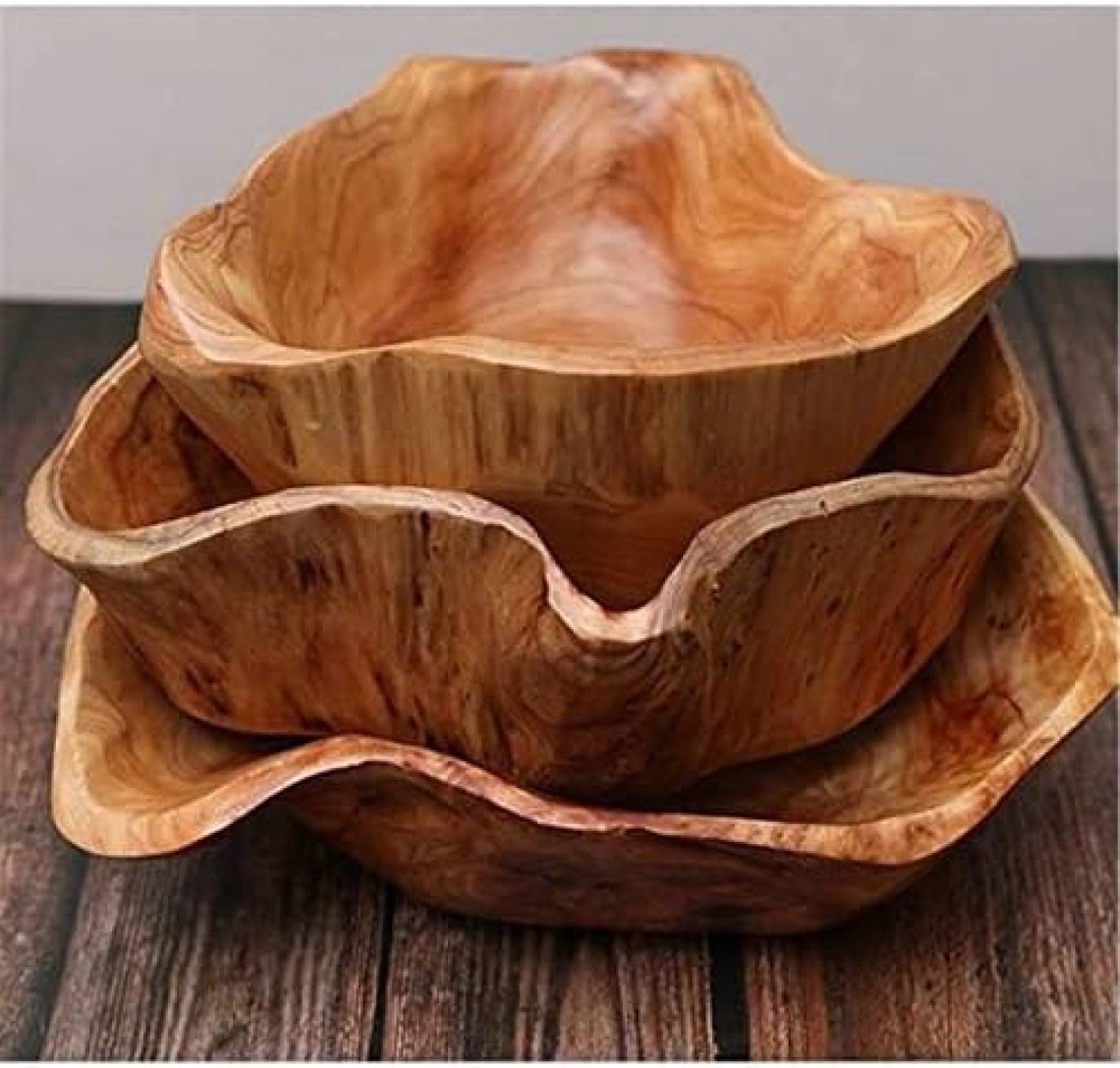 Cuenco de masa de madera flotante, centro de mesa grande hecho a mano para decoración de granja, perfecto como cuenco de frutas, arte de madera lisa natural