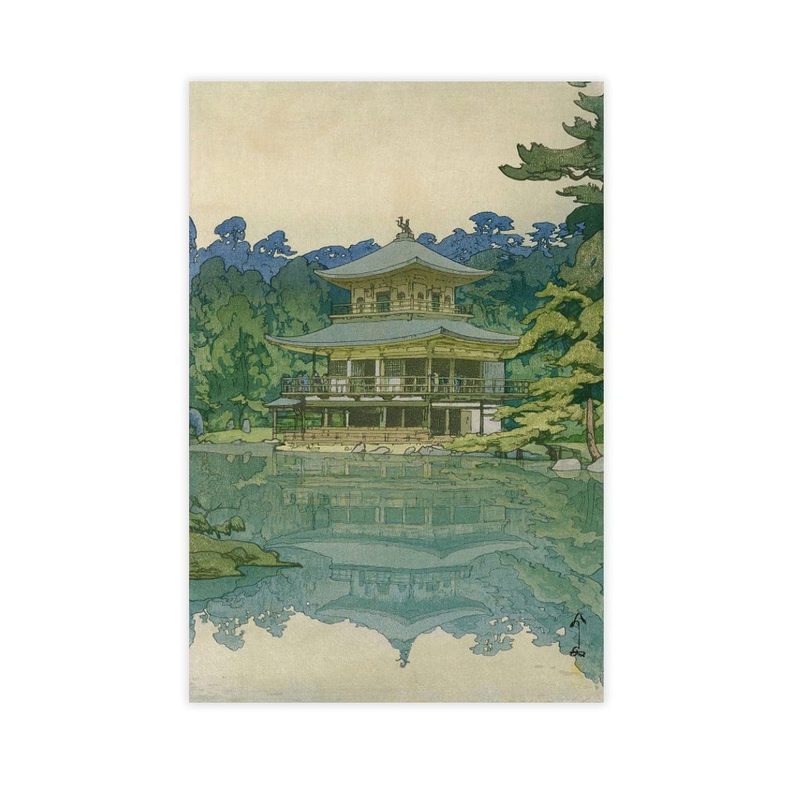 Dfjyjfgjj Yoshida Hiroshi,The Golden Pavilion,Japanese Painting Wall Decoration Poster Family Bar Restaurant Garage Cafe Art Sign Gift 20" L X 30" W