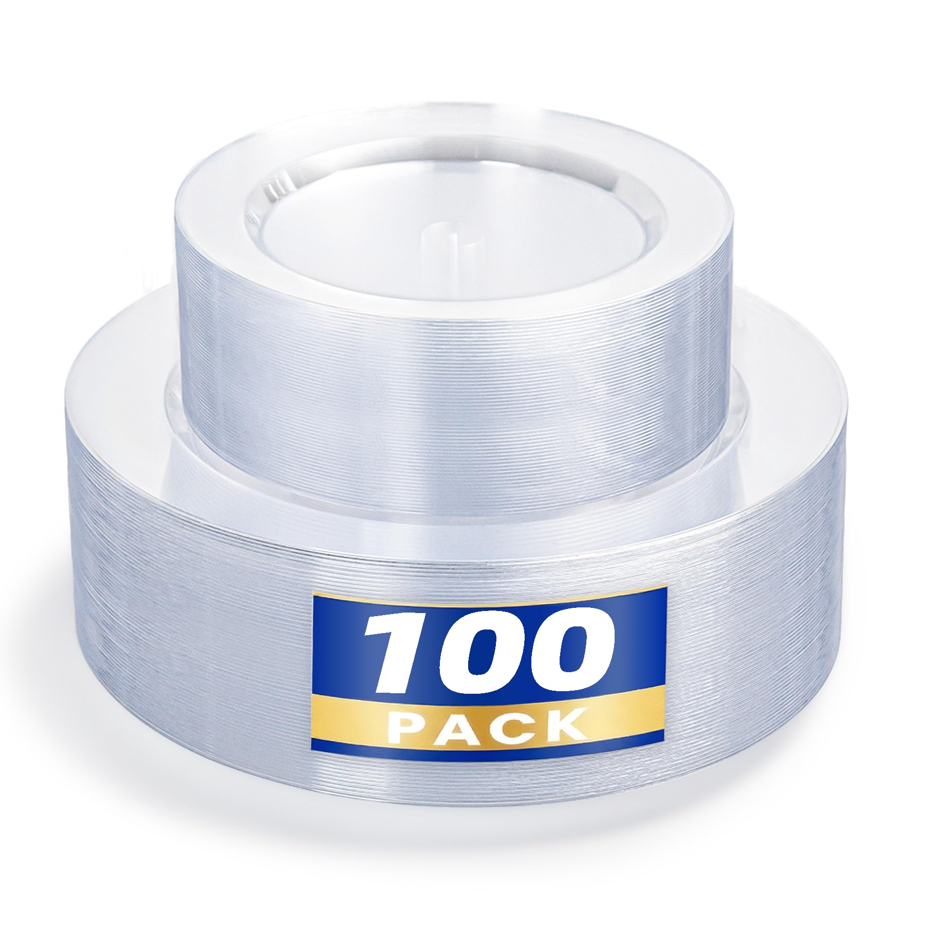 White Plastic Plates - 100 Pack, Heavy Duty -10 White Plastic Plates - 100 Pack, Heavy Duty -10