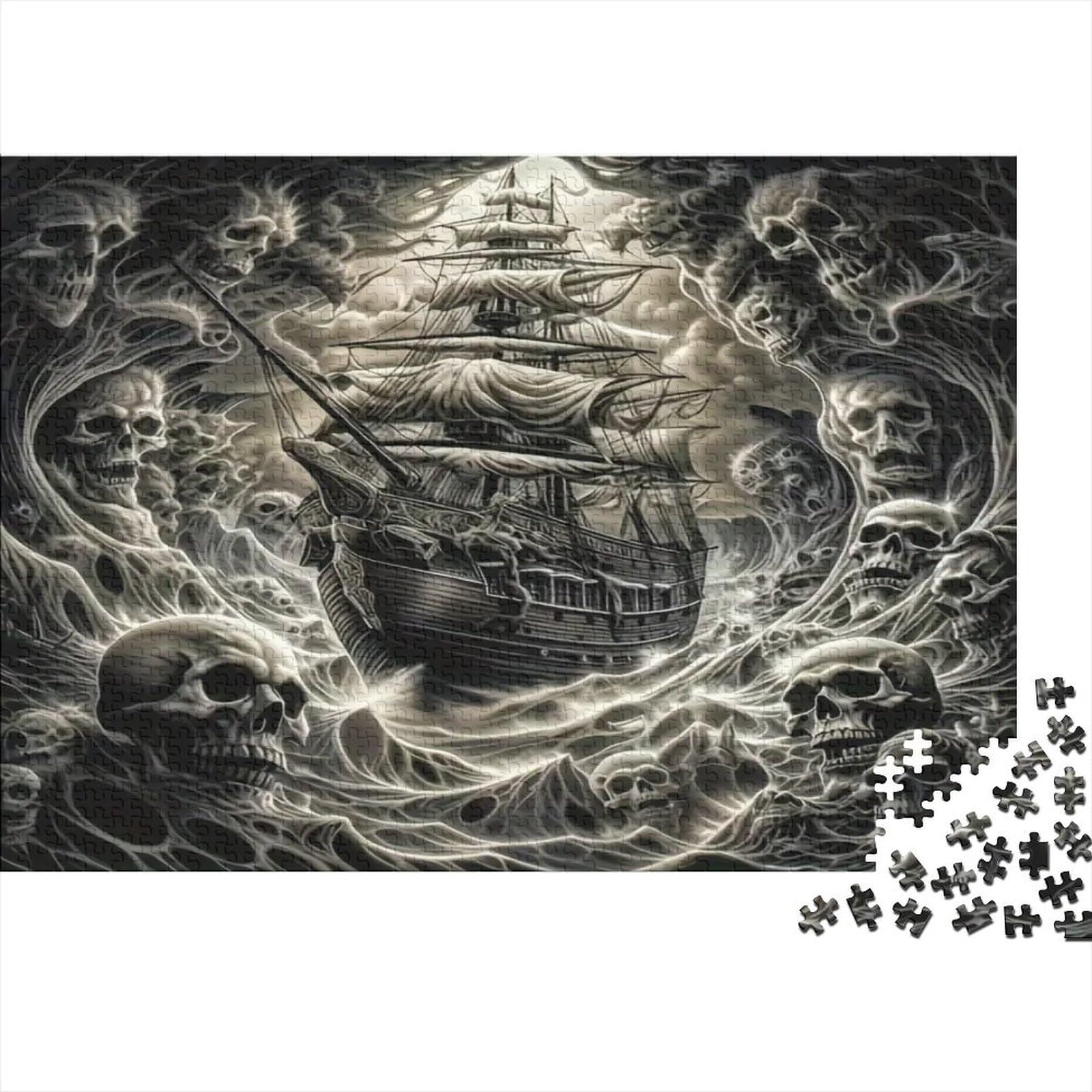 Sailboat Jigsaw Puzzles Puzzles for Adults Kids. 1000 Piece Impossible Challenge Toy Educational Game Home Decoration for Educational Games Gifts 38x26cm/1000pcs