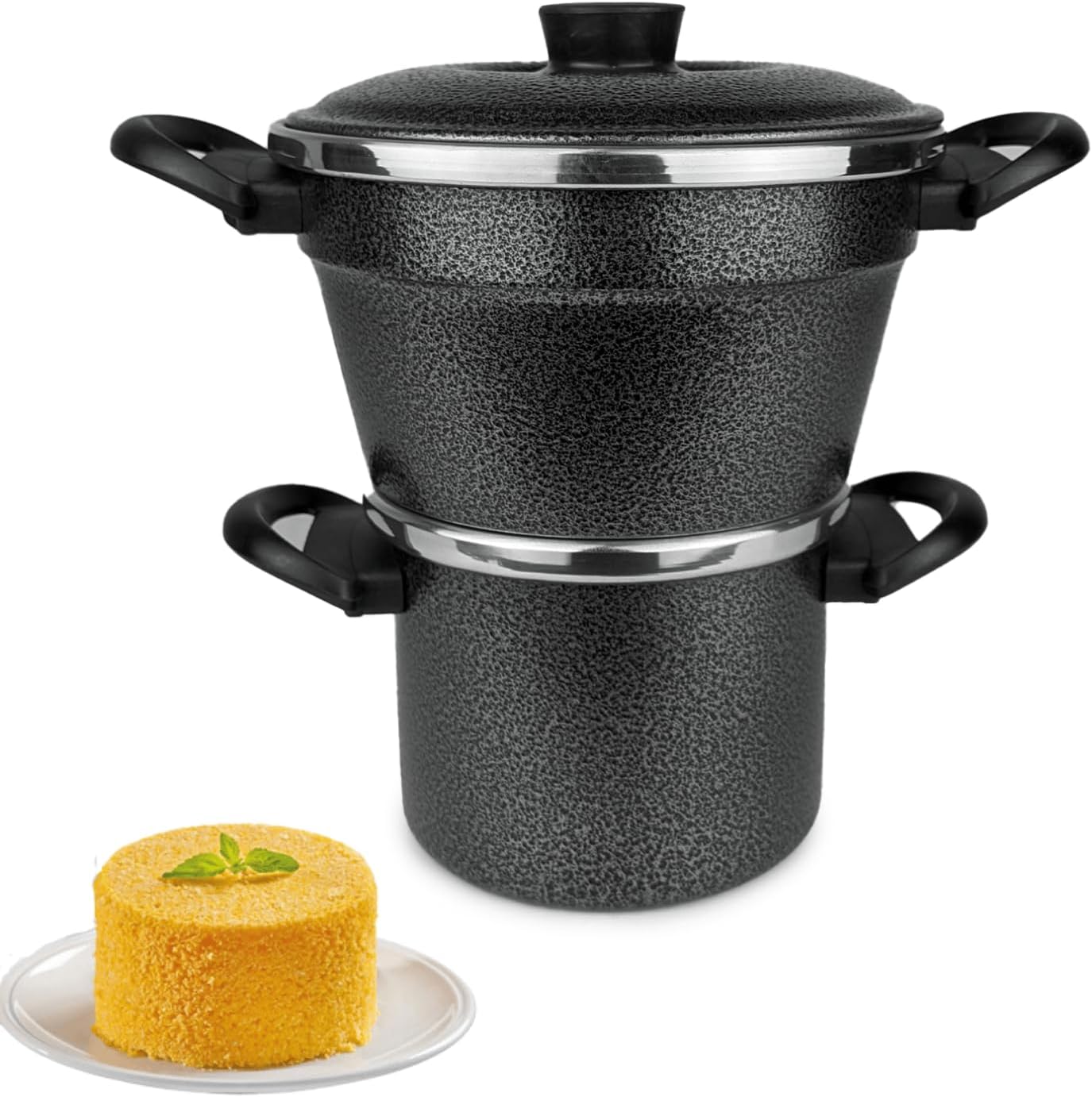 Cuscuzeiro Nordestino Duplo N16 com Tampa Leiteira e Caneco ... - imagem principal do produto