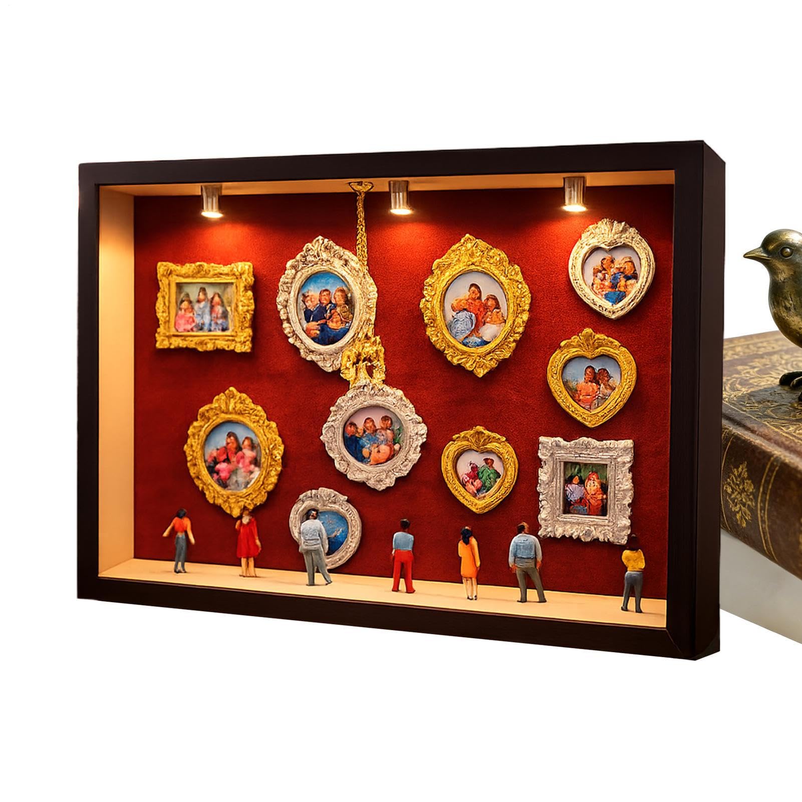 Miniatura Set Museo in Scatola Accessorio da Scrivania con | Kit Cornice Shadow Box Museo in Miniatura per Donne, Uomini, Ragazzi e Adulti, Camera da , Compleanno, Natale