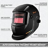 Vista 6 de Welding Helmet Auto Darkening: DEKORPO True Color Solar Powered Auto Darkening Welding Welder Mask Hood Helmets