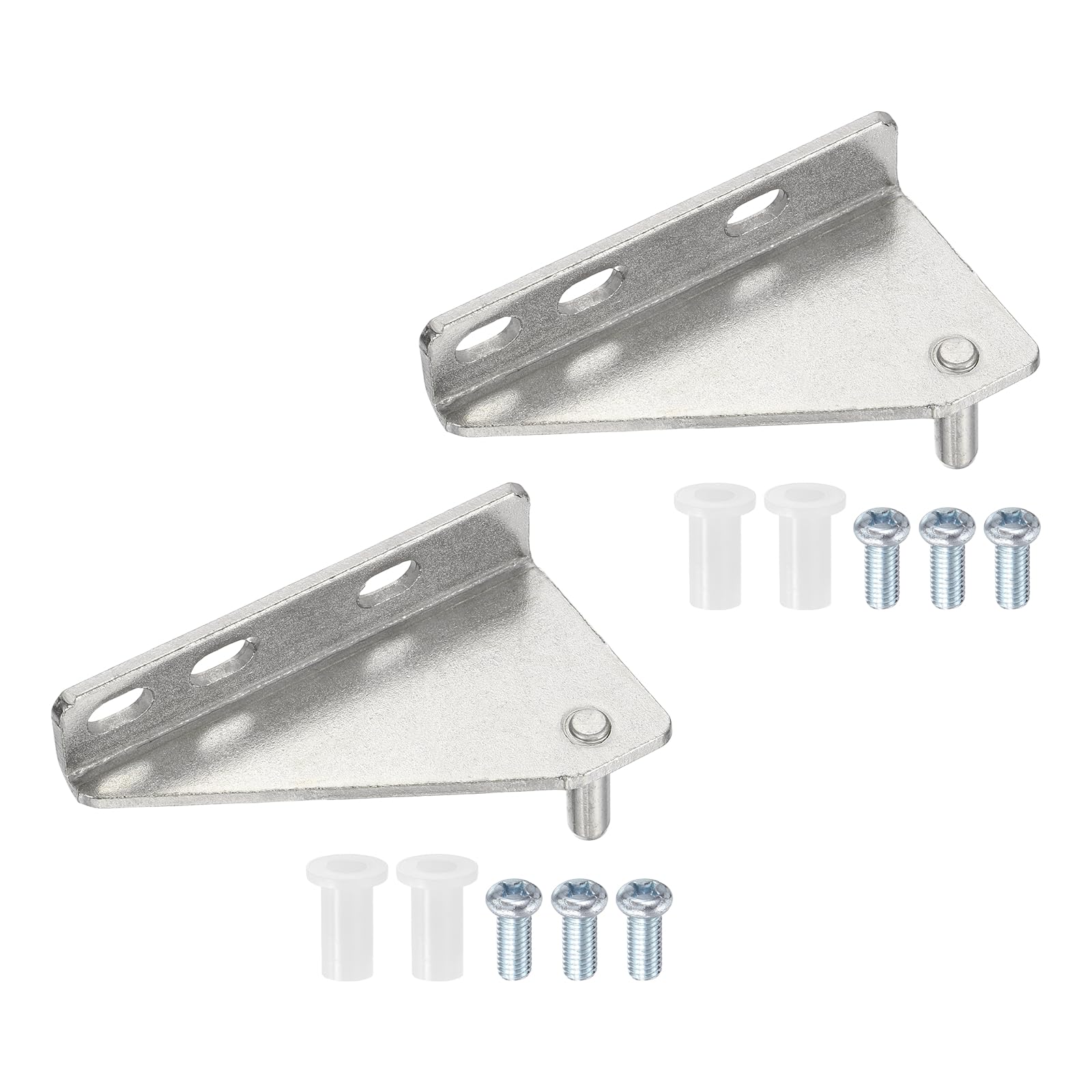 sourcing map 2Pcs Stainless Steel Freezer Door Hinges Replacement, Outer Column Hinge, Left Shaft Distance 1.46" for Refrigerator with Screws and Bushing