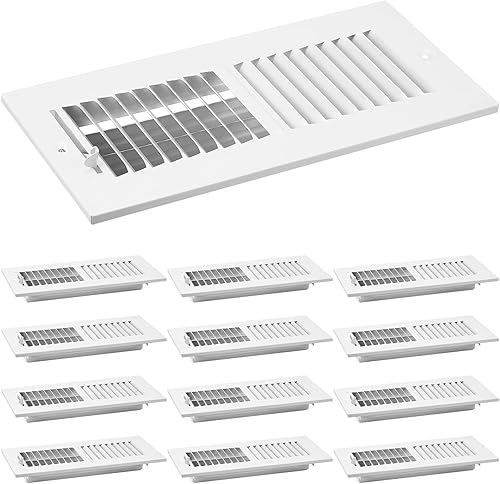 Zonon 12 piezas de 10 x 4 pulgadas (tamaño interior) Cubierta de ventilación de techo para rejilla de ventilación de conducto de parrilla Difusor de