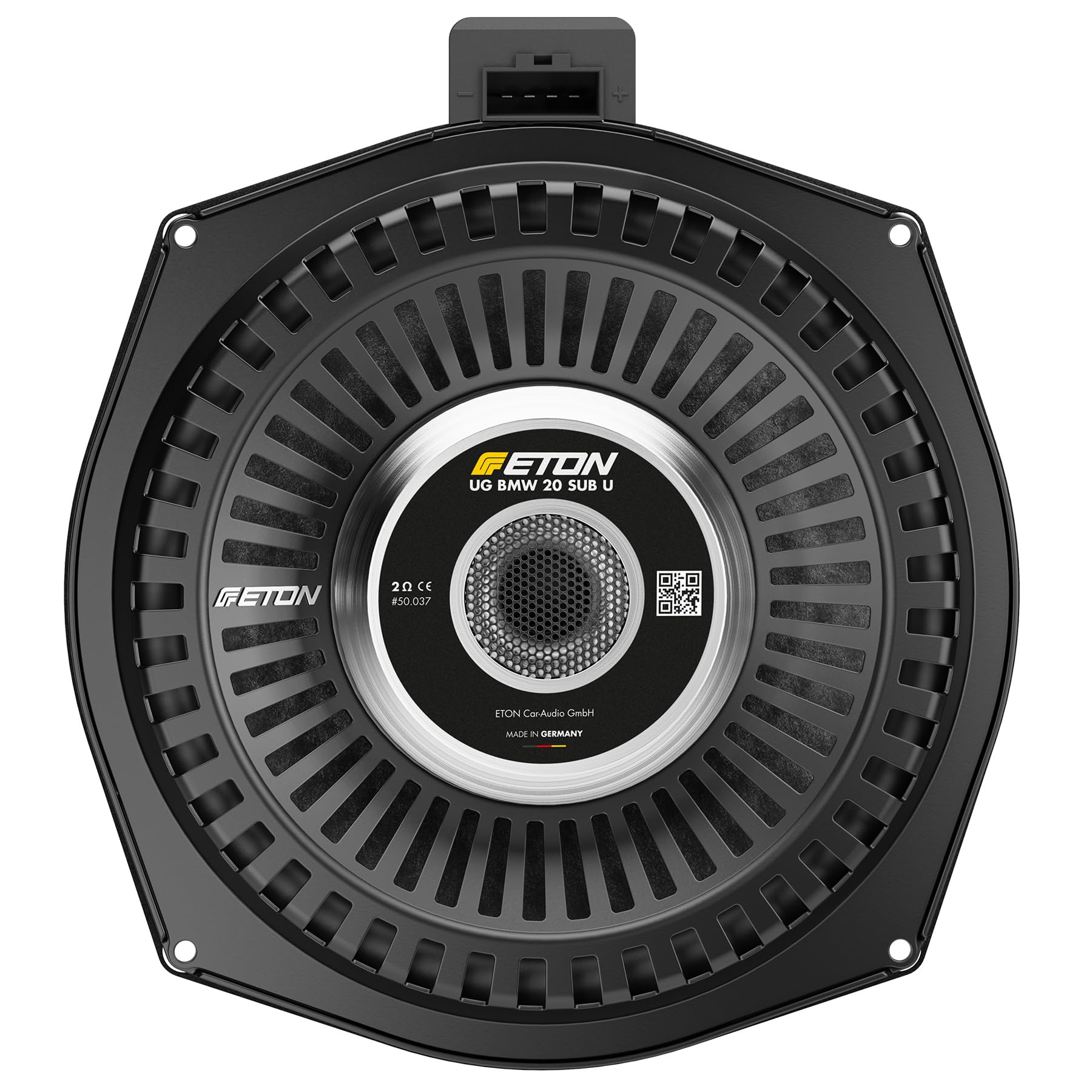 ETON UG-BMW20SUBU – Ultimate High End 8“ / 20 cm Auto Untersitz Subwoofer, kompatibel mit BMW und Mini Fahrzeugen, Flacher Plug & Play Underseat Bass, 200 W, 1 Stück