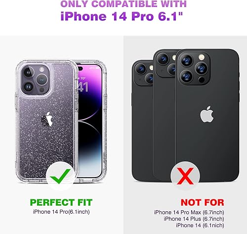 Miniatura 138 de Diaclara - Funda diseñada para iPhone 14 Pro Max, resistente, de cuerpo completo, con protector de pantalla sensible al tacto y antiarañazos + Blanco