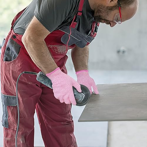 Miniatura 3 de Evridwear Guantes de trabajo resistentes a cortes con puntos de agarre, guantes de corte de seguridad de grado alimenticio nivel 5 para cocina,