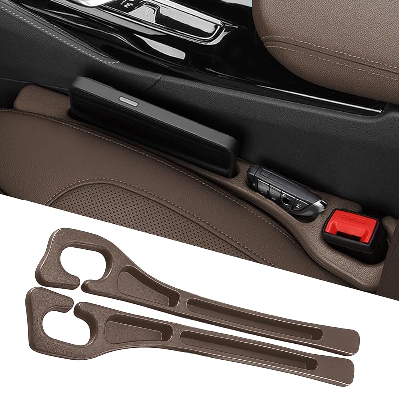 Organizador para vão entre banco e console do carro CGYISOL marrom, kit com 2 peças
