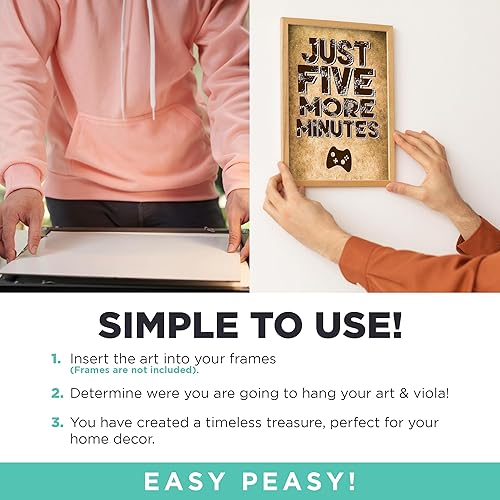 Miniatura 4 de Silly Goose Gifts You Can't Just Pause A Game - Impresiones artísticas de pared con temática de videojuegos para decoración de habitación (juego de