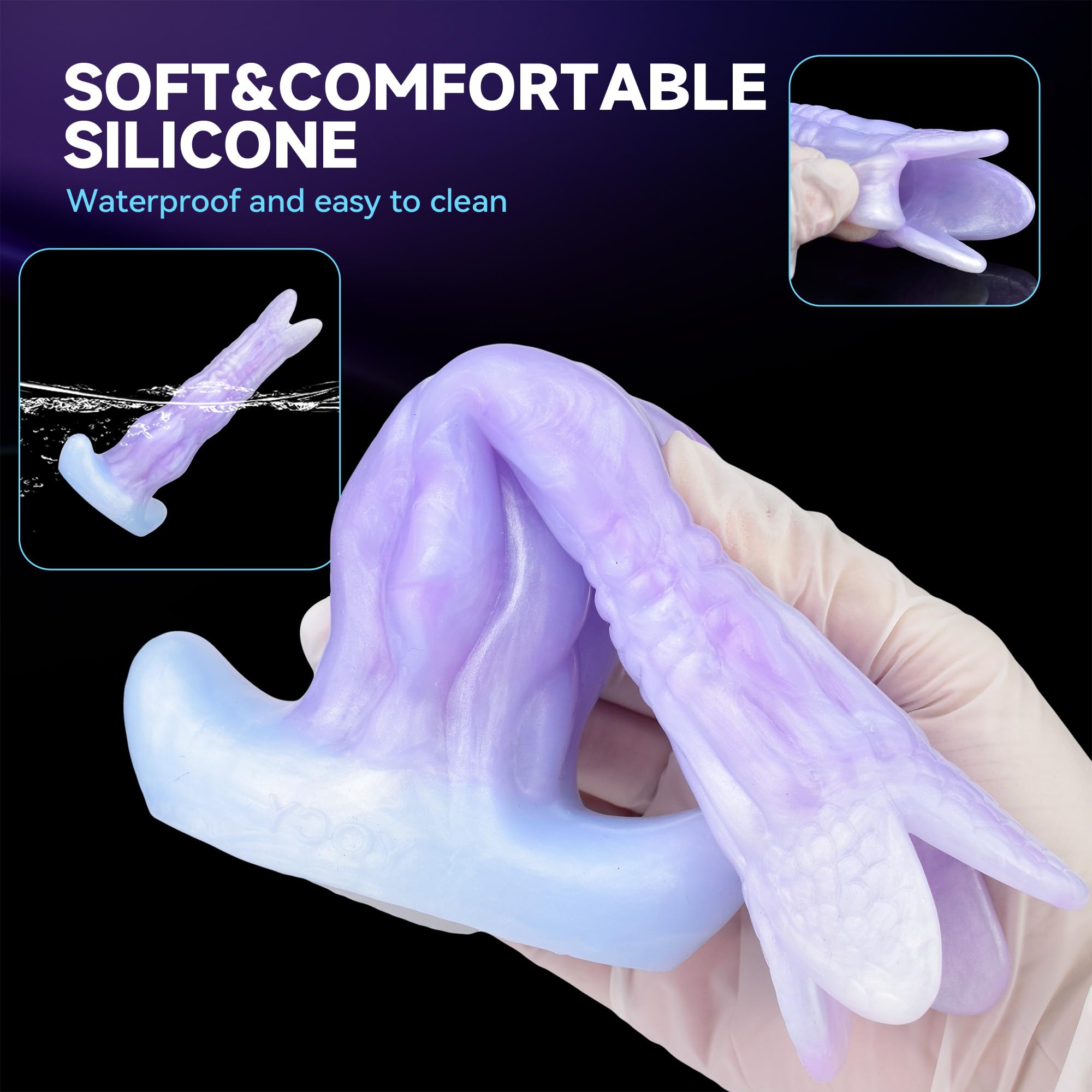 Dragon Dildo Monster Dildo Ovipositor with 5 Eggs, 8inch Pneumatic Silicone Ovipositing Tentacle Dildos Inflatable Anal Plug Adult Sex Toys for Women G Spot and Men Couples Sex Game