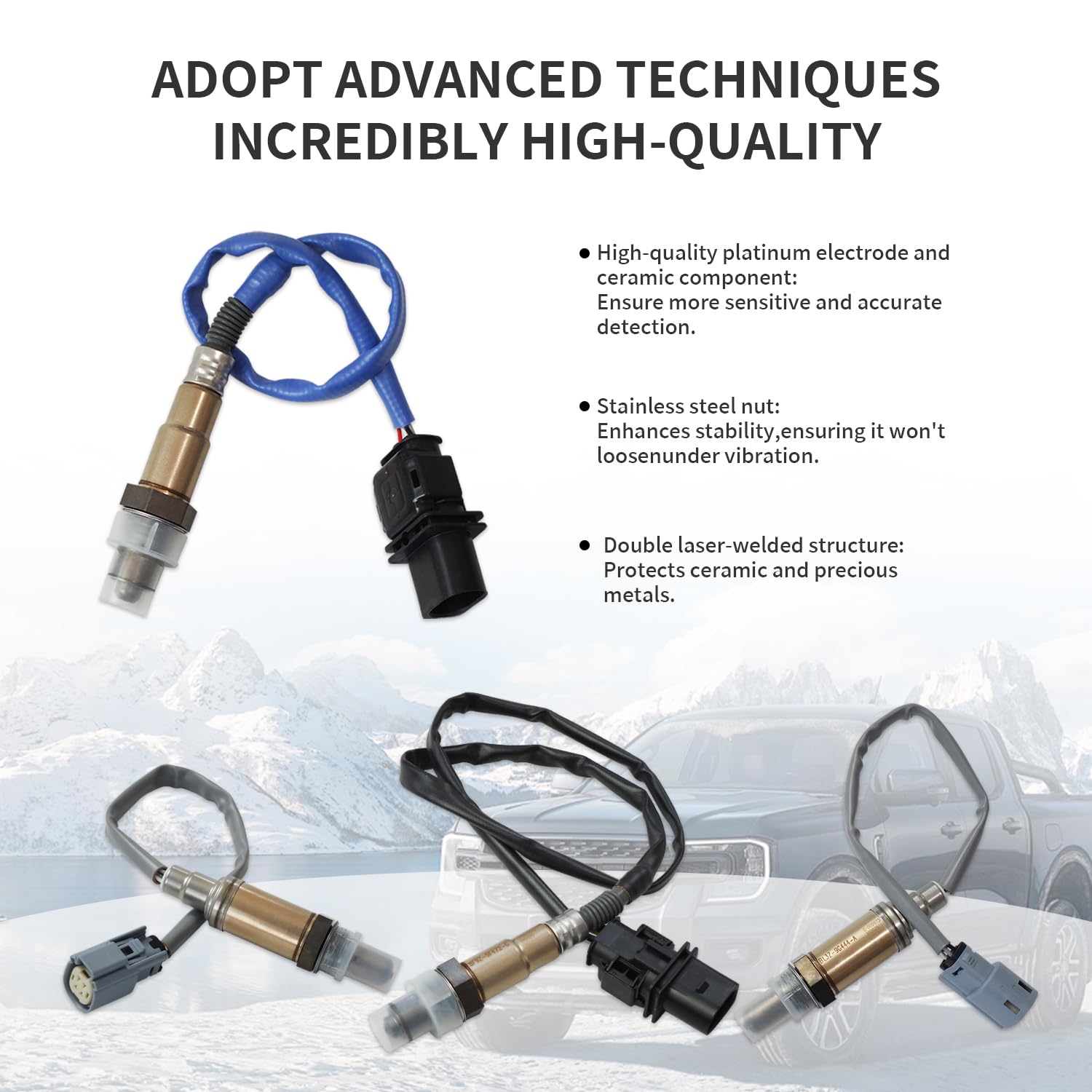 4PCS Oxygen O2 Sensor 4PCS Fit for 2011-2014 F150 5.0L 6.2L OE 234-5113 234-5076 234-4494 Upstream Downstream (Ford F-150)