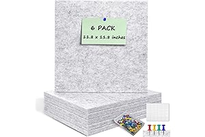 6 Pack Felt Bulletin Board Tiles for Wall Decor