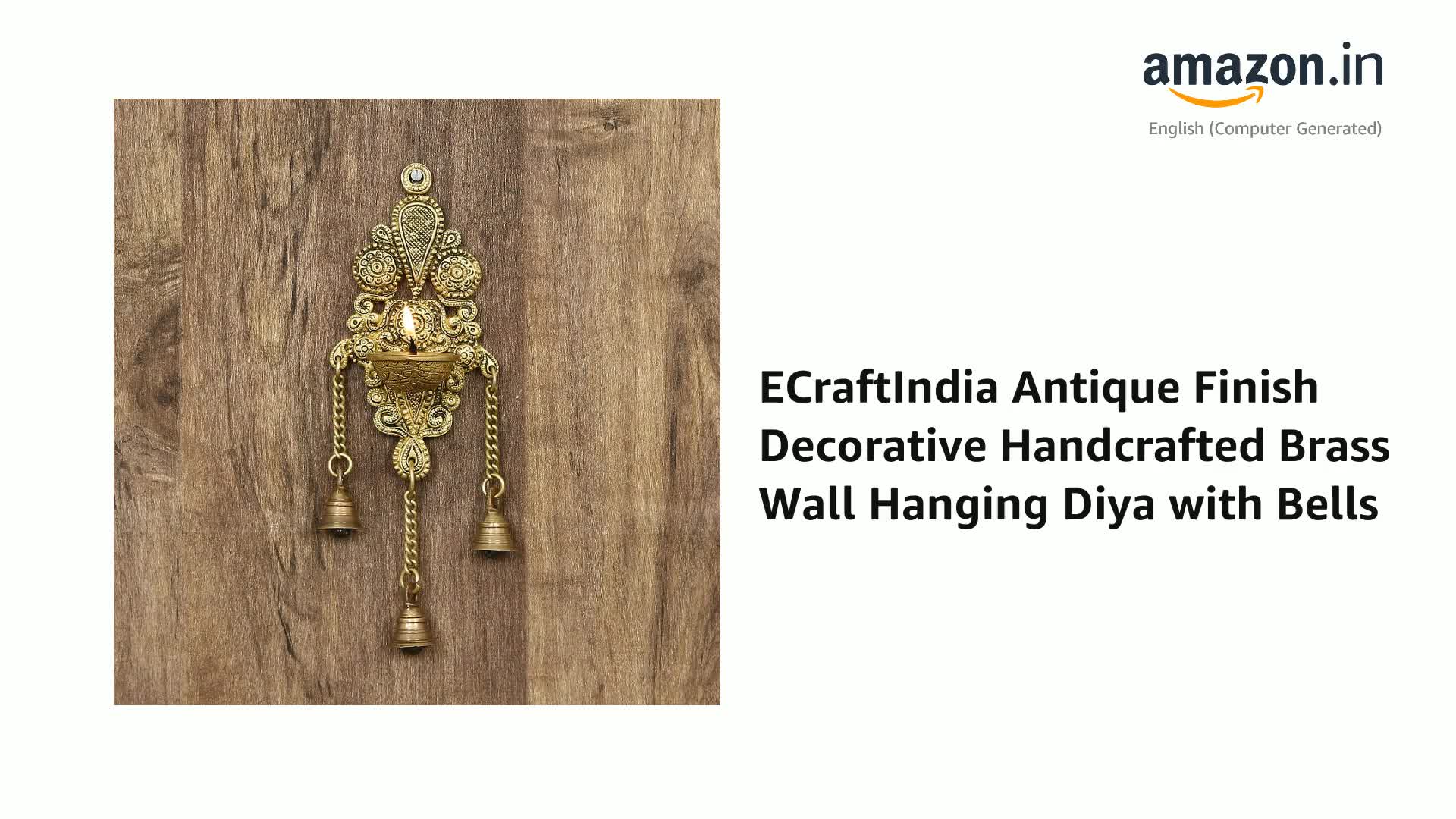 Buy eCraftIndia Antique Finish Decorative Handcrafted Brass Wall Hanging  Diya with Bells Online at Low Prices in India - Amazon.in