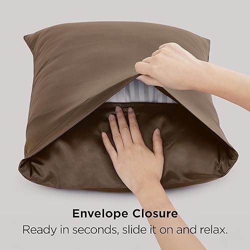 Vista 105 de Bedsure - Juego de 2 fundas de almohada de satén 06 - negro