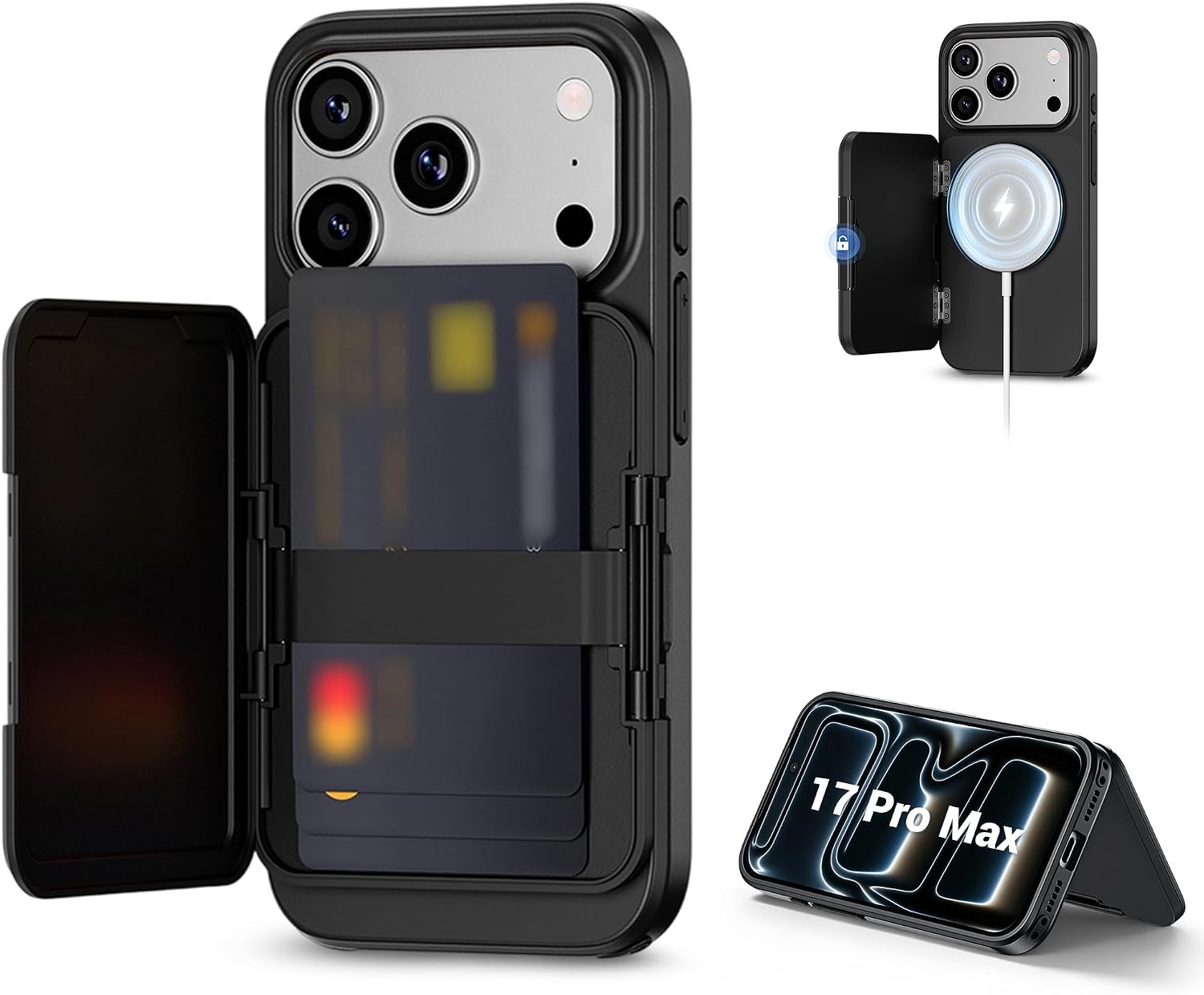 PROfezzion Magnetic Case with Card Holder Wallet for iPhone 17 Pro Max