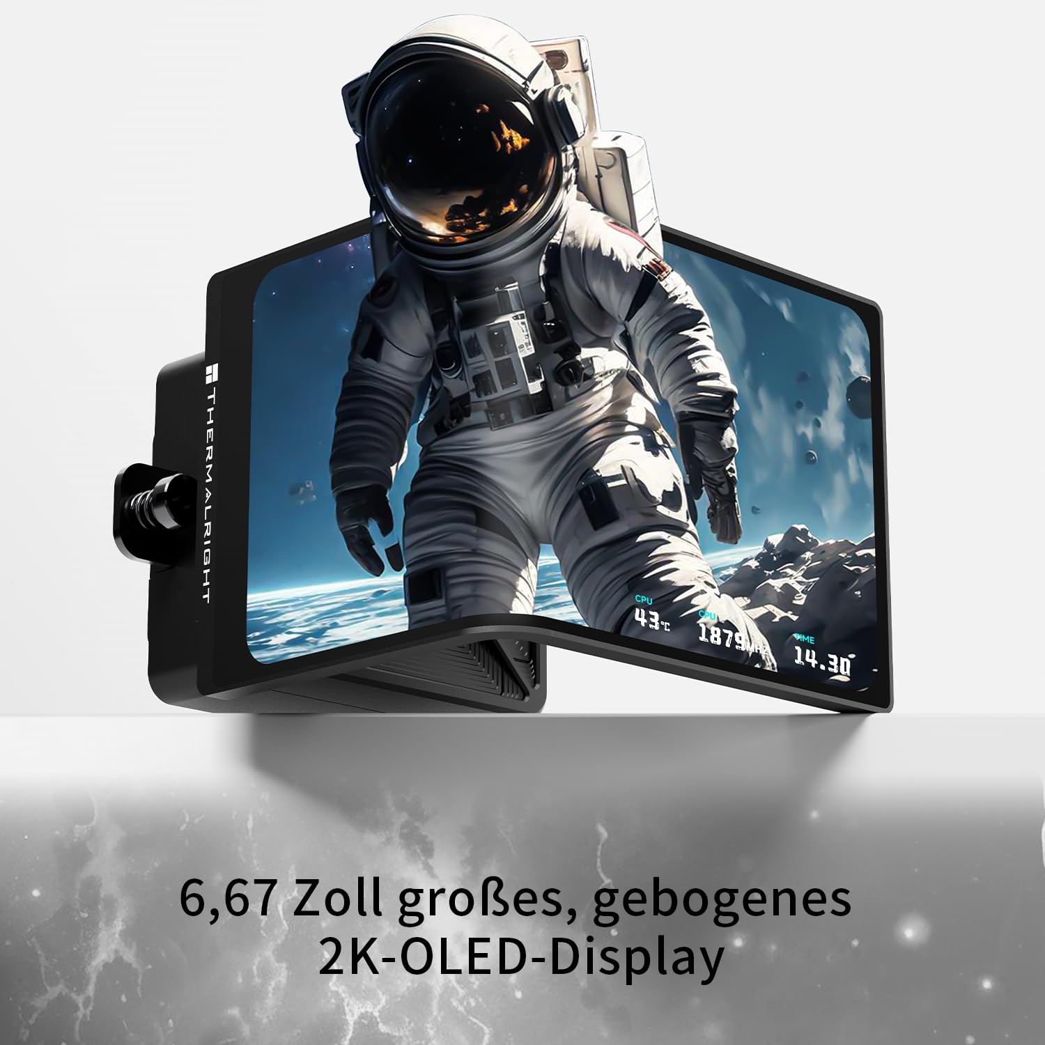 Thermalright Levita Vision 360 ARGB Black Aio - Raffreddatore a liquido per CPU AM5/Intel LGA1851/1700, schermo curvo 3D da 6,67" con risoluzione 2400 x 1080, supporto video 3D