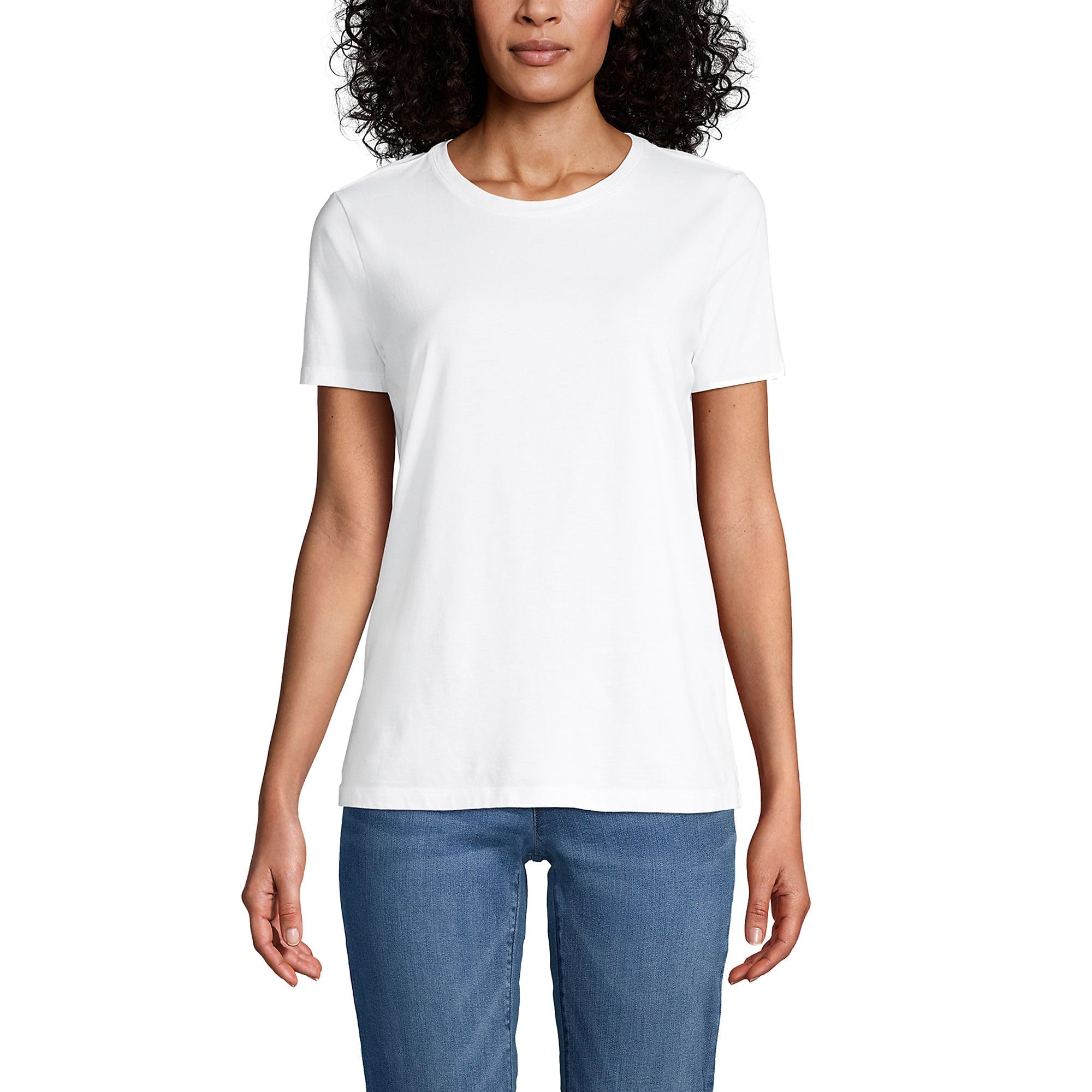 Lands' End Women's Relaxed American-Grown Supima Cotton Crew Neck T-Shirt