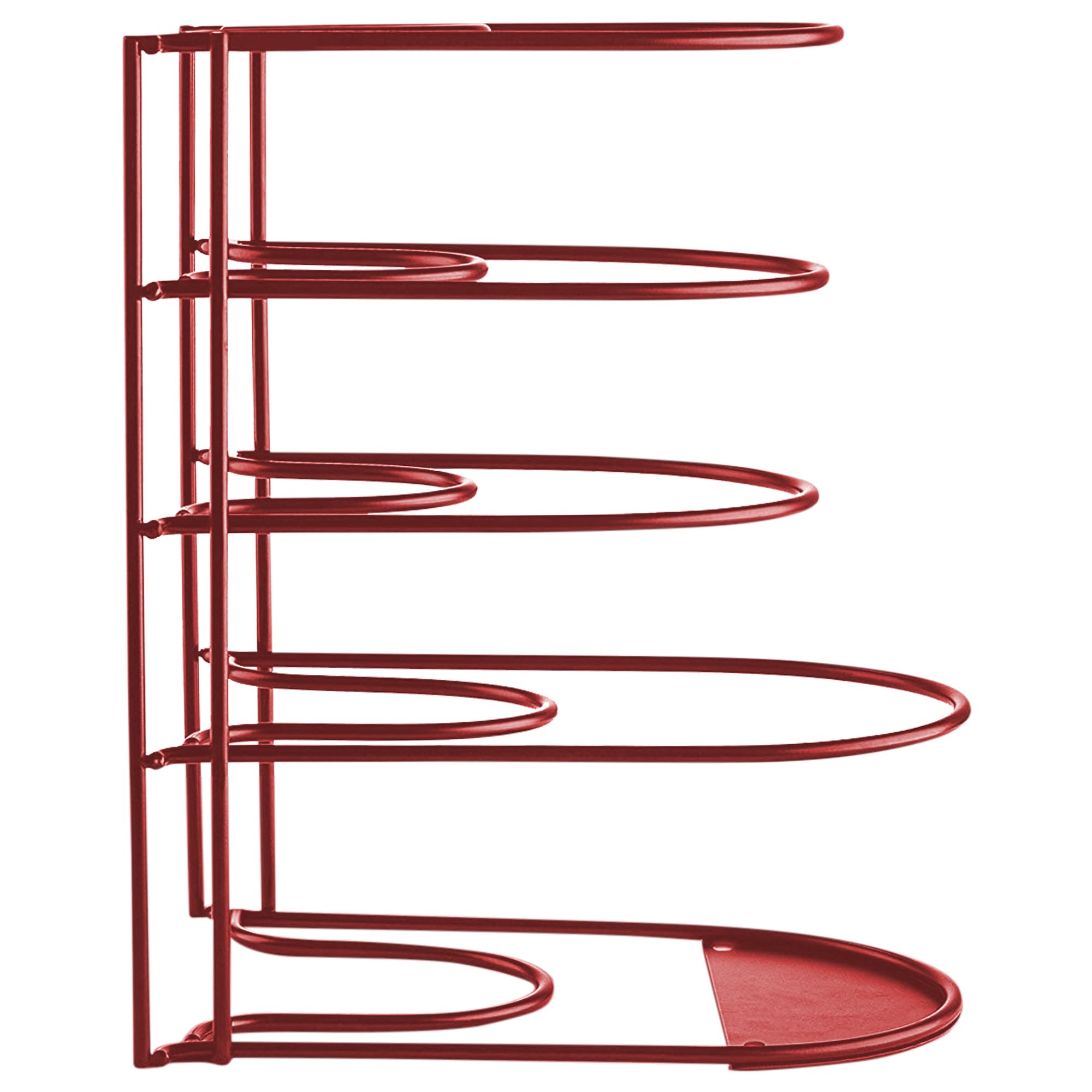 Organizador de ollas y sartenes resistente, para sartenes de hierro fundido, ollas, sartenes, tapas, estante de acero duradero de 5 niveles para encimera de cocina y almacenamiento y organización de