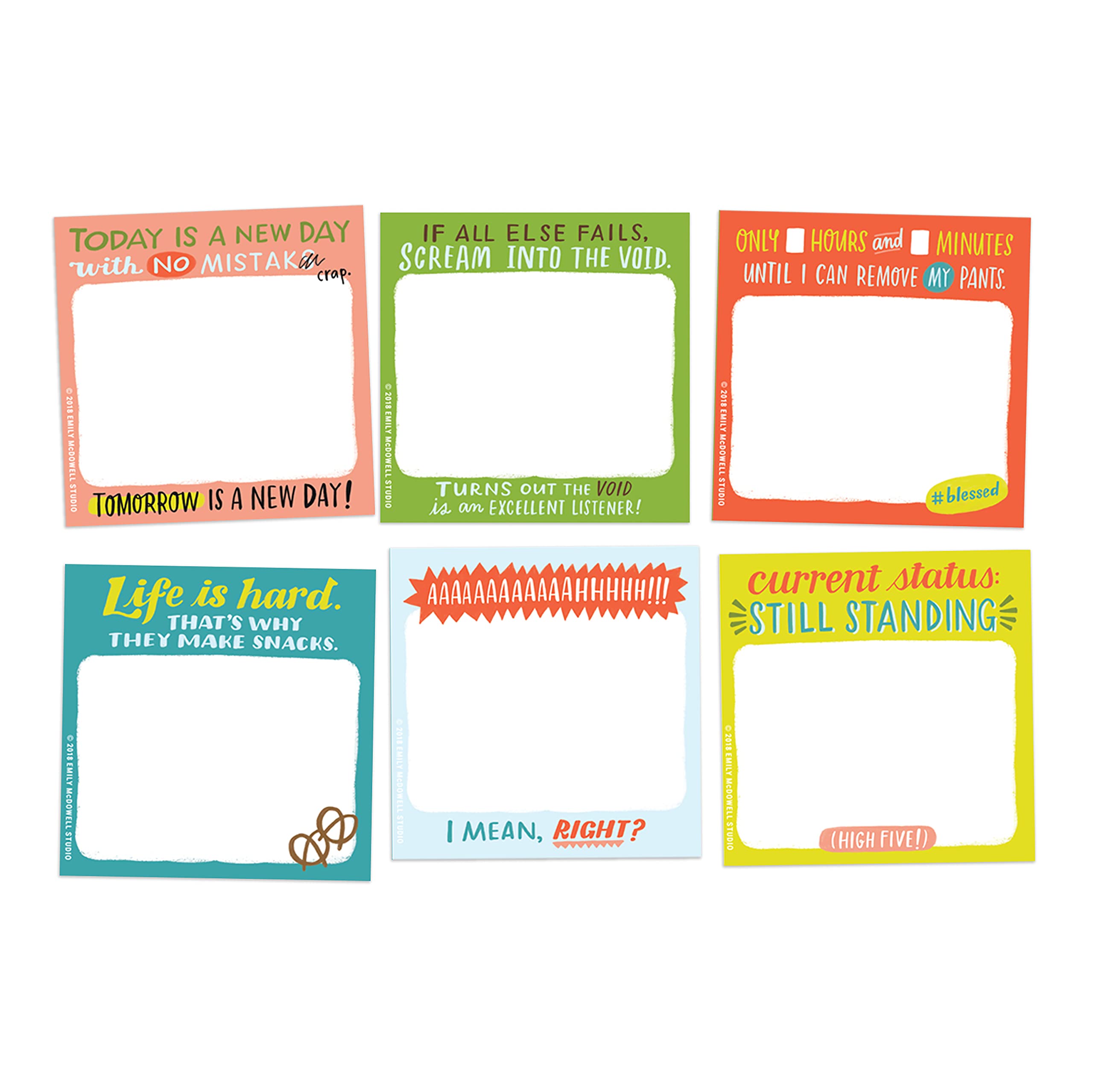 Emily McDowell & Friends Fuckin' A Haftnotizen 6 Sticky Pads, 40-Sheets Each Täglicher Kampf