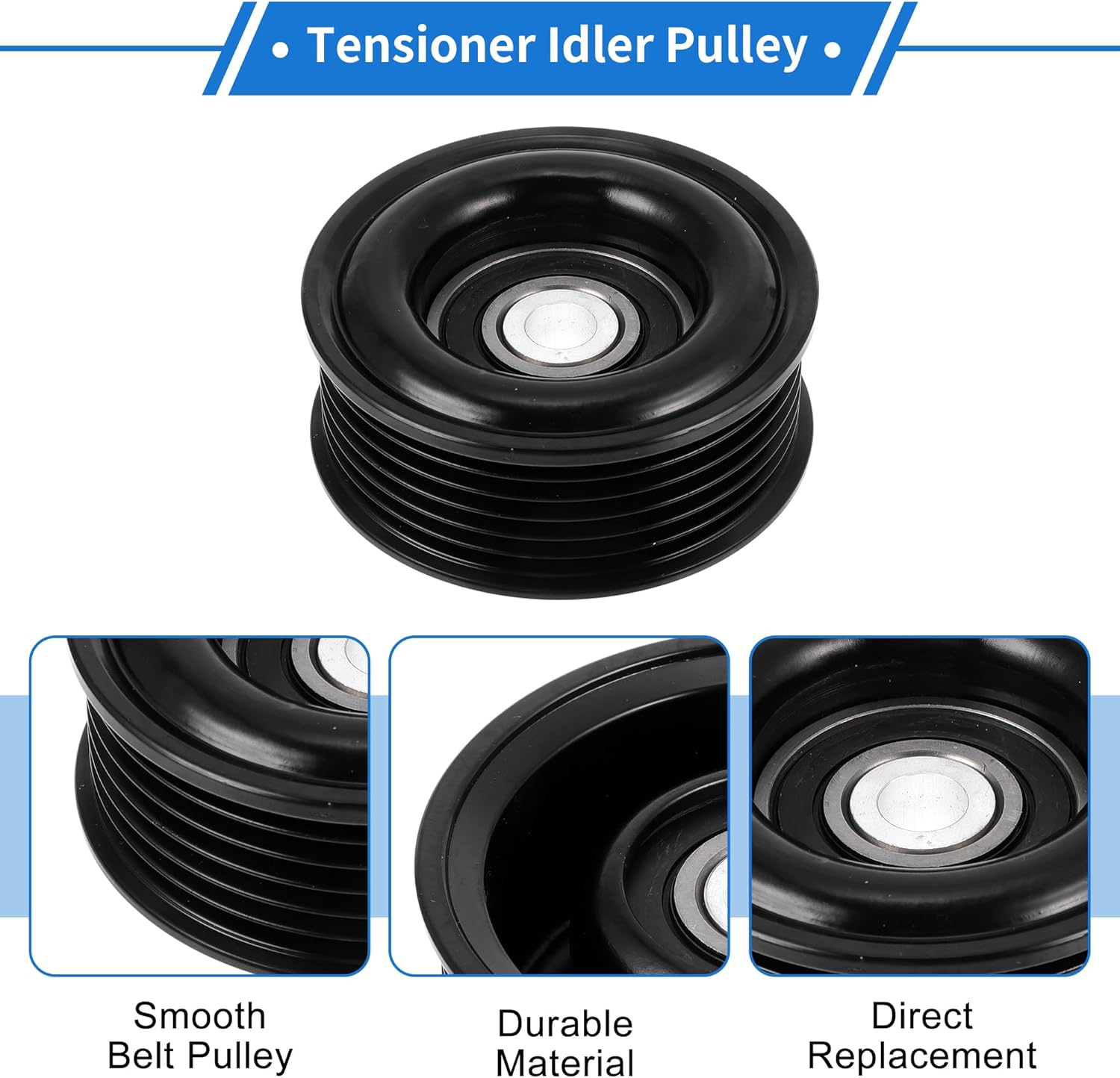 1 Pc Drive Belt Idler Pulley for Toyota Tundra 2000-2009,for Toyota Land Cruiser 1998-2007 Iron Black Serpentine Tensioner Pulley Idler