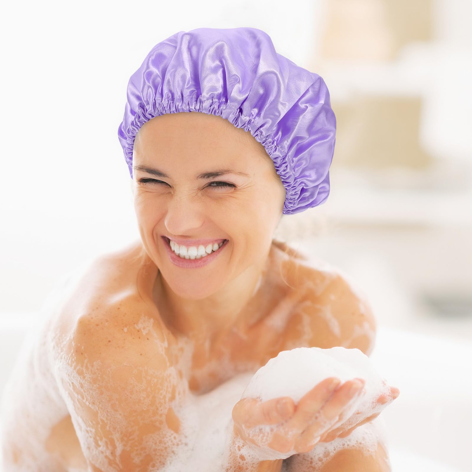 Angoily 3piezas Gorros De Baño Impermeables Para Mujeres Gorros De Ducha Multiusos Para Cabello y Abundante