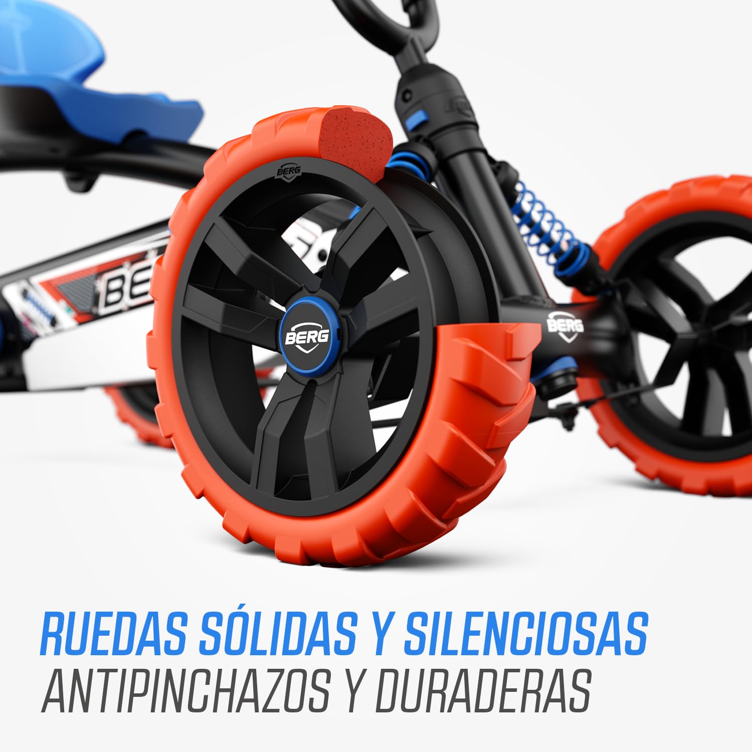 BERG Correpasillos Buzzy Nitro 2-in-1 Azul/Naranja | 2-5 años, cuadro resistente, asiento regulable, volante regulable