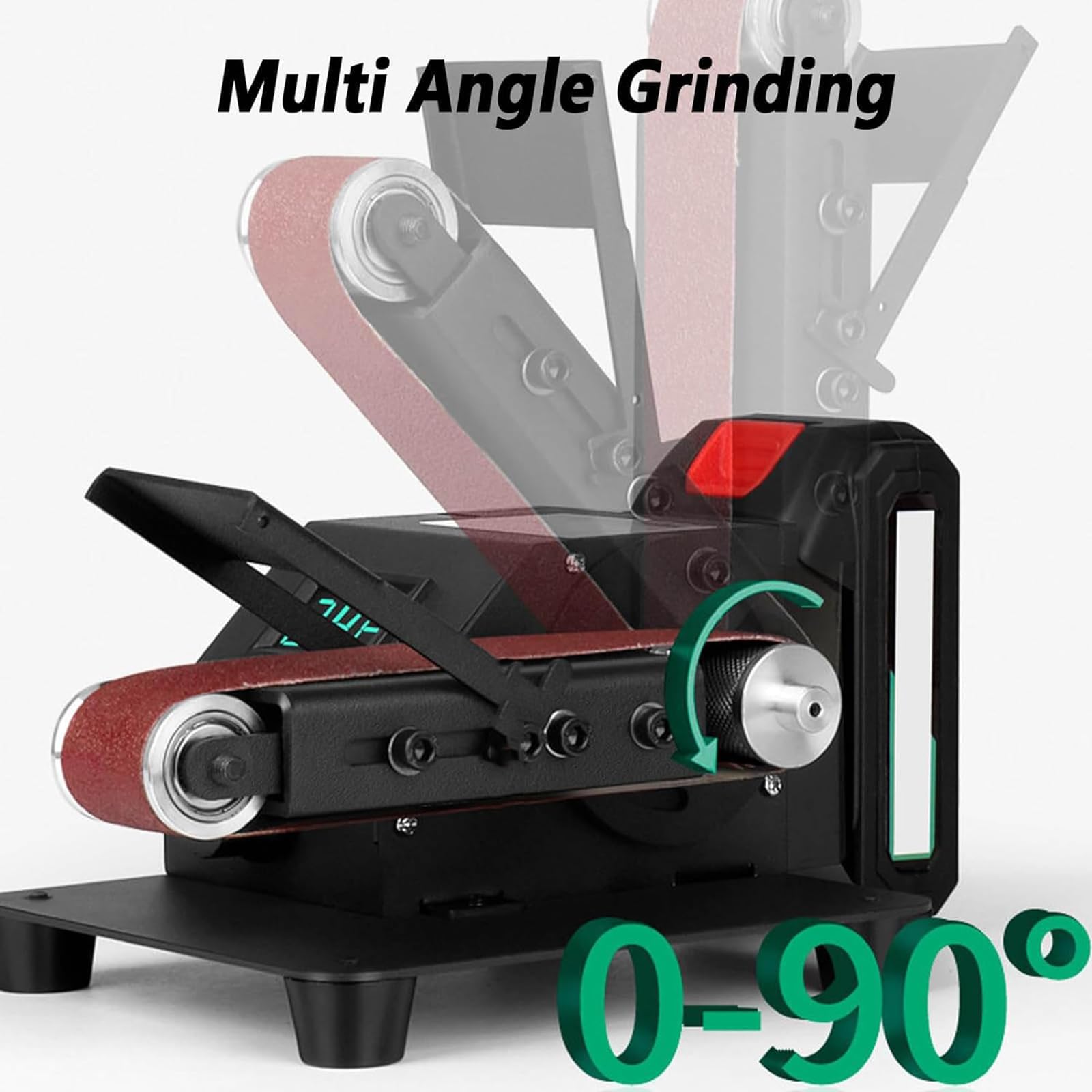 Grinder Sanding Machine, Mini Belt Sander Sharpening Knife, Precise Speed Adjustment, 0-90° Angle Adjustment, All-Copper Motor, for Grinding/polishing/Rust Removal/Burr Grind