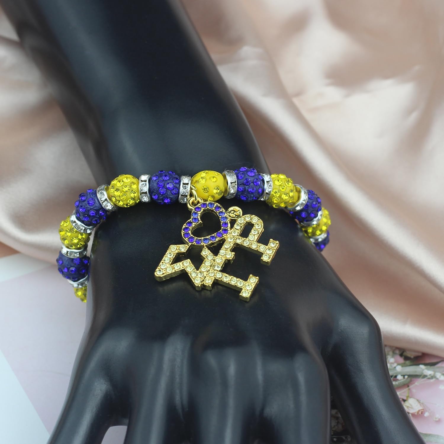 Scwasen SGRHO Sorority Bracelet for Women 1922 SGRHO Sorority Gift Rhinestone Greek Paraphernalia Jewelry for Soror Sister - Image 5