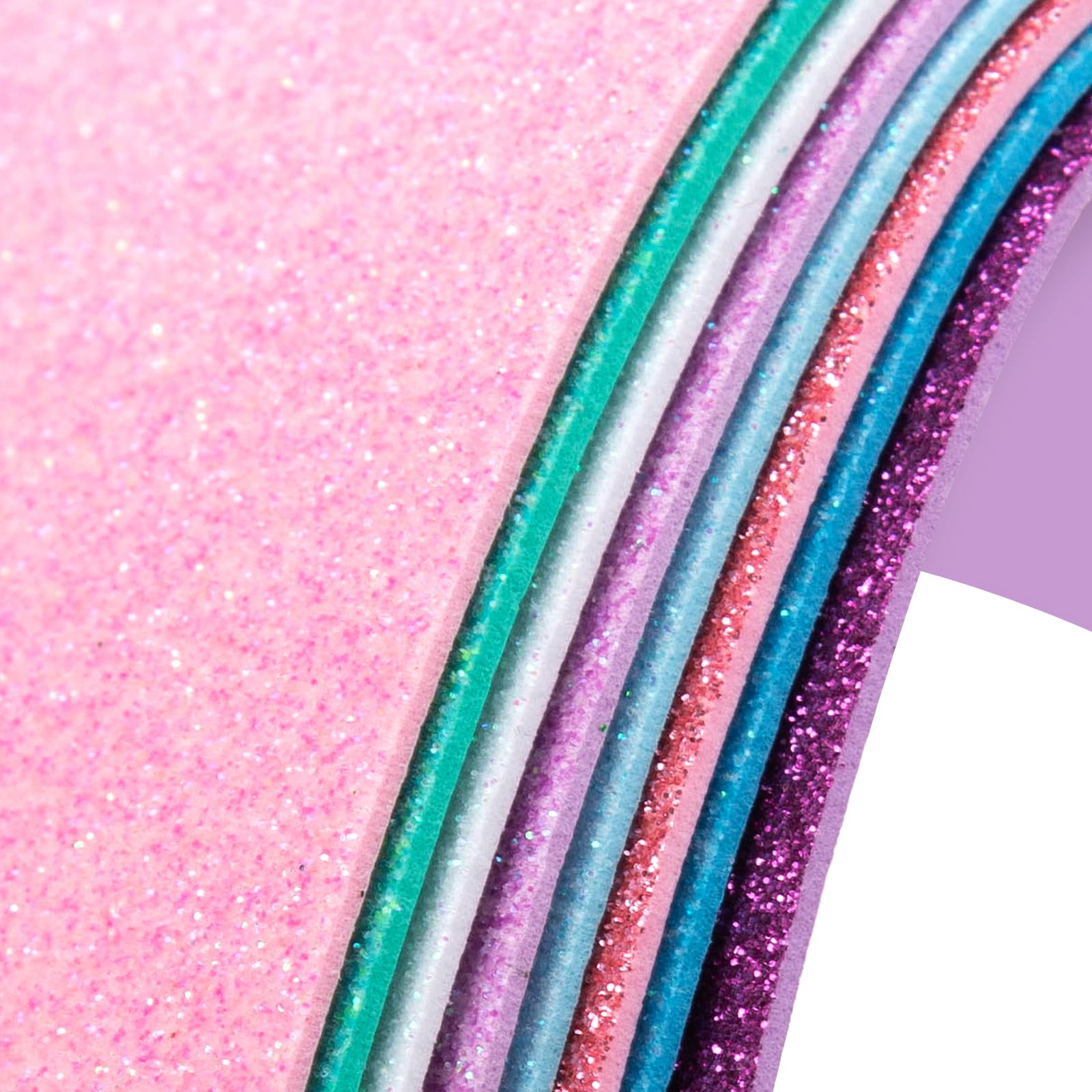 8 Pack Glitter Foam Sheets Craft 8 x 12 inch, 8 Colors Sparkles Foam Paper for Art Crafts Projects, Classrooms Scrapbook Gift DIY Cutters Card Party Decoration (Mermaid)-image-4