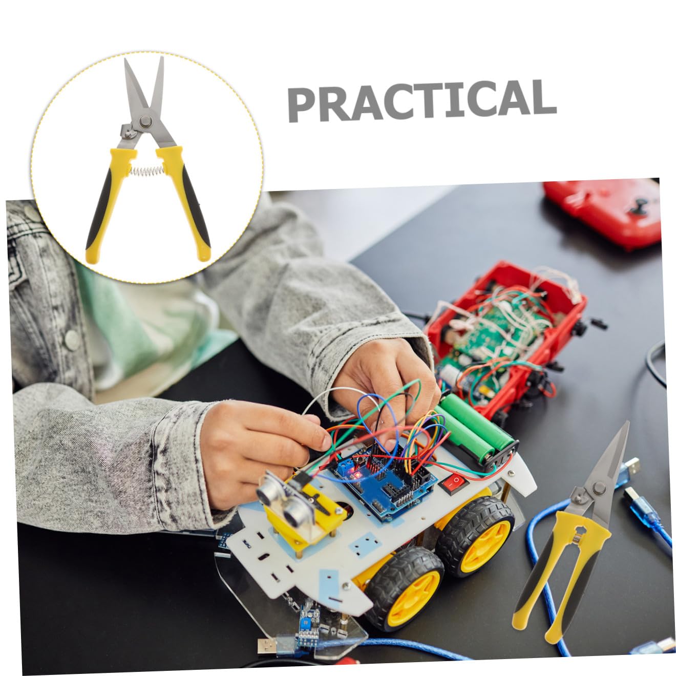 Veemoon Tijeras para Cortar Chapa Metálica y Alambre, 2 Piezas, Acero Inoxidable Resistente, Cabezal Rectificado, Resorte Automático, Herramienta Manual para Construcción y Bricolaje