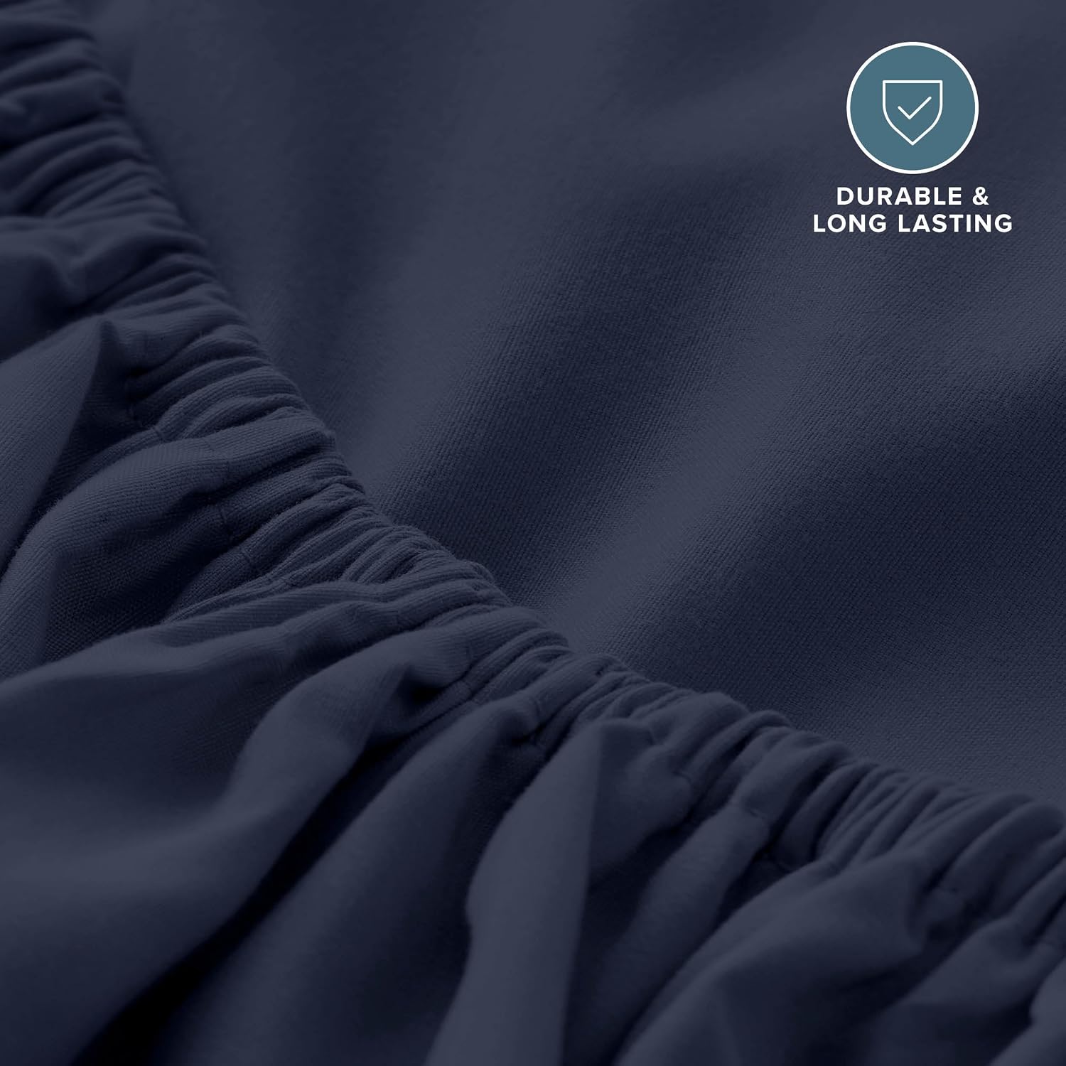 Bare Home Fitted Bottom Sheet King Size - Premium 1800 Ultra-Soft - Hotel Luxury - Deep Pocket - Durable and Long Lasting - Fitted Sheet (King, Midnight Blue)