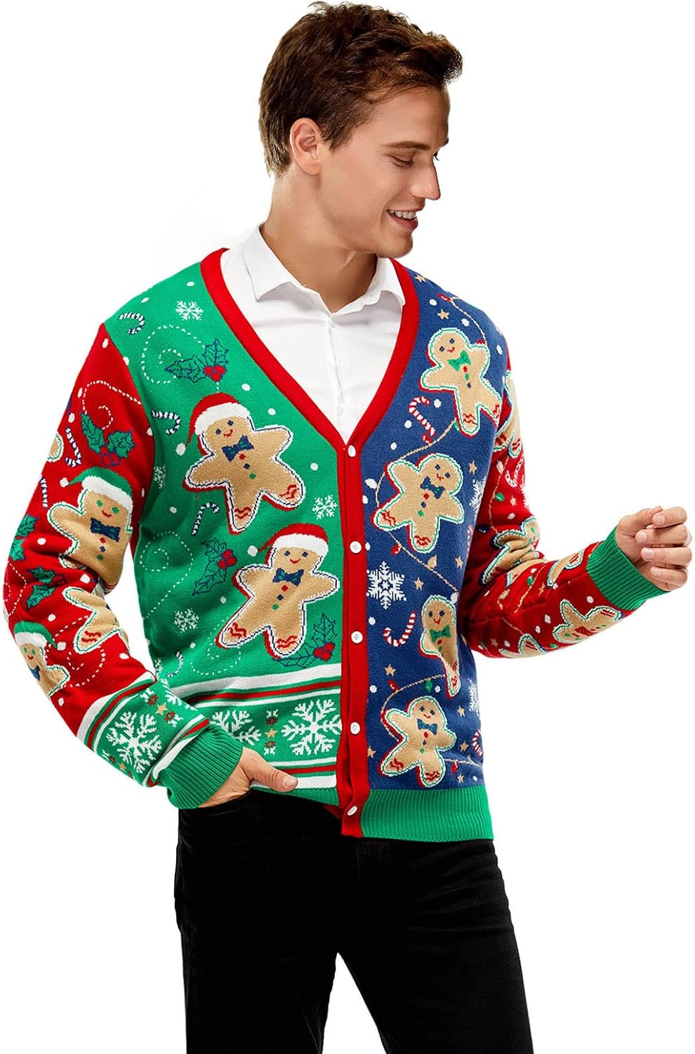 Maglione Unisex 'You Look Ugly Today' Con Renna E Fumo - Felpa Natalizia Ironica, Manica Lunga, Taglia Grande, Multicolore