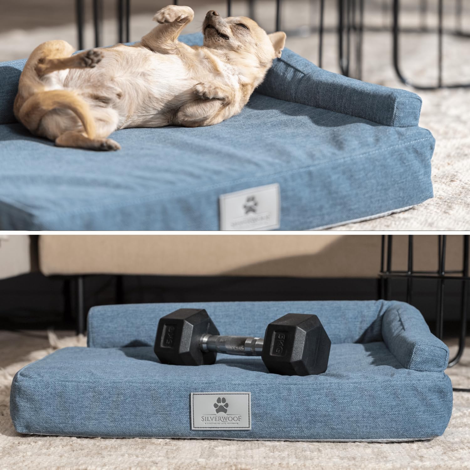 Cama de lujo hecho a mano ortopédica para perros extra pequeños ZEN PLUS - 100% impermeable y lavable - Espuma viscoelástica (8cm) - Cama para perros que calienta y refresca (Rosa, X-Small)