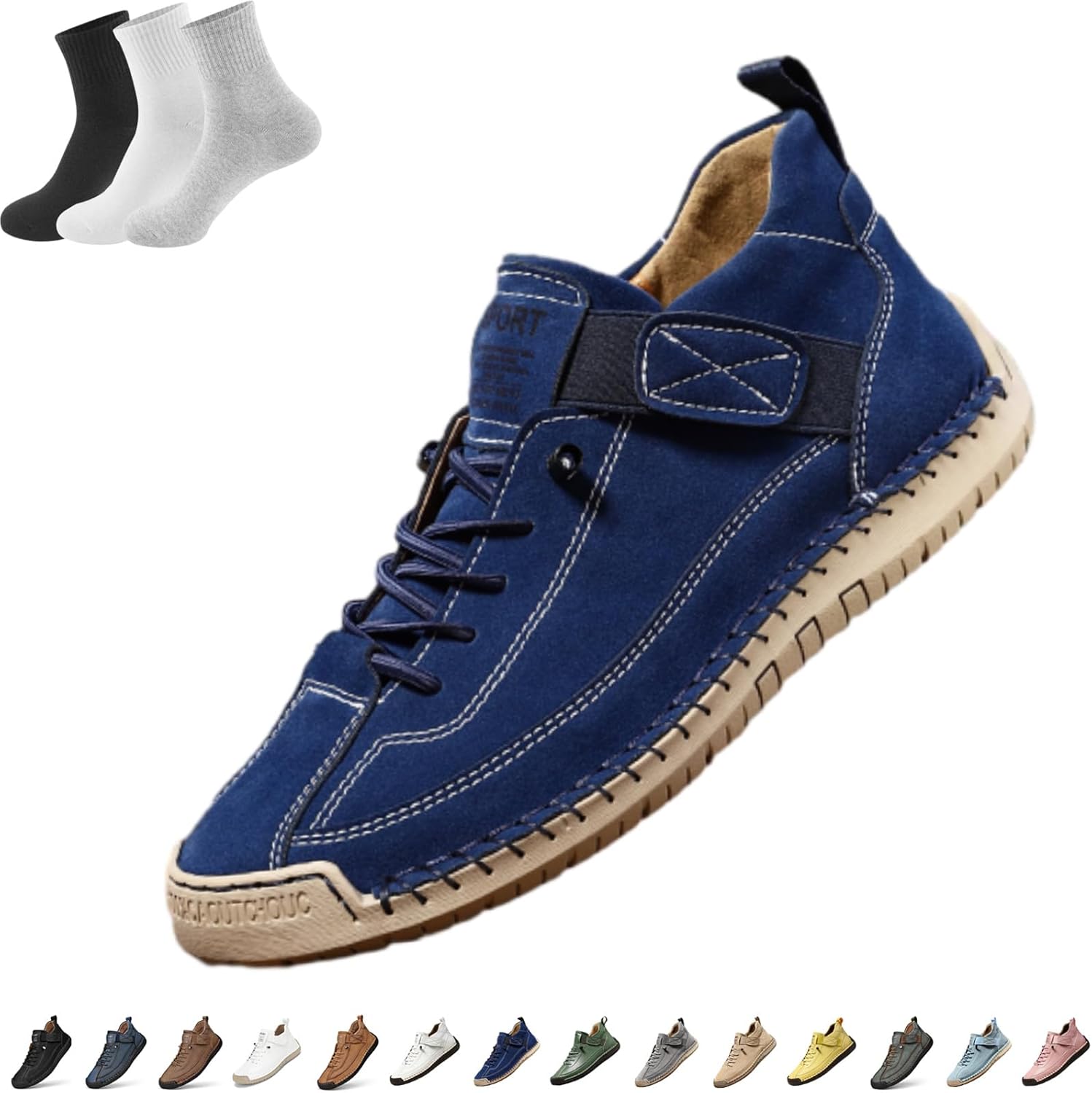 Emiline - Baskets Orthopédiques Confortables En Cuir Faites à La Main