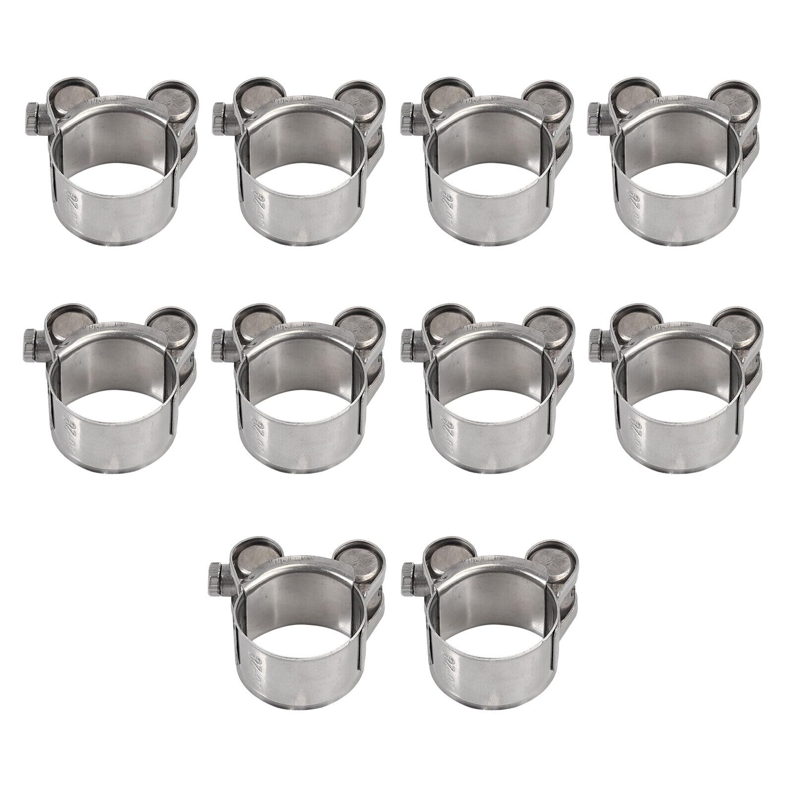 Bohaner Hose Clamps, Pack of 10, 32-35 mm, Joint Bolt Clamp, Stainless Steel, 304 Hose Clamps, Clamps, Clamping Jaw Clamps