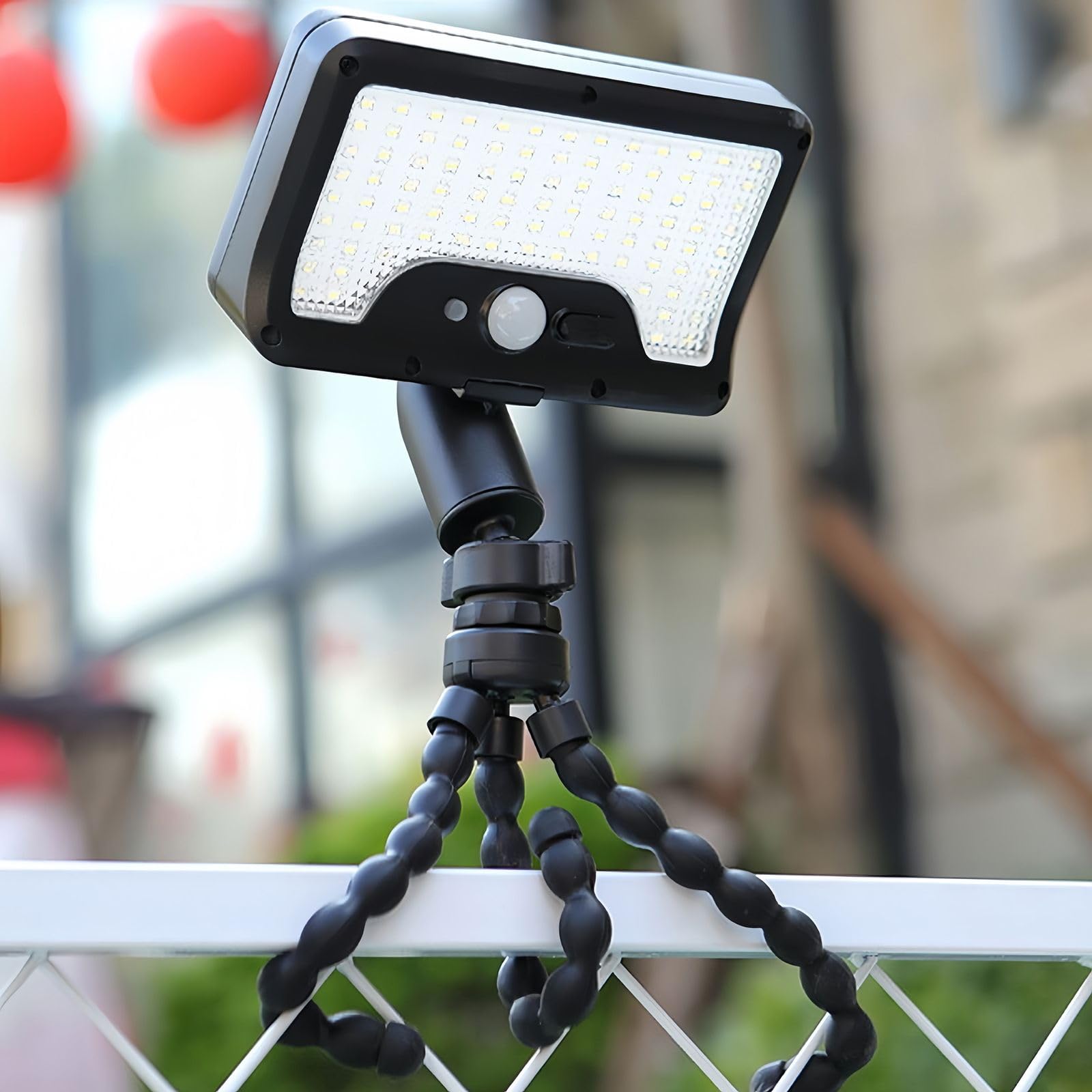 Photo 1 of [Light doesn’t work, needs to be fixed] HULPPRE Solar Motion Sensor Lights Outdoor with Octopus Stand,Clip On, 92 LEDs,IP65 Waterproof, 360° Rotatable, 3 Modes Wall Lamp,for Front Door, Yard, Patio, Deck, Camping