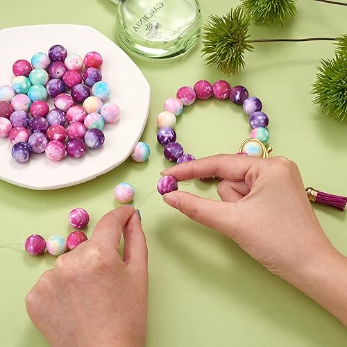 Miniatura 7 de Kit de 45 cuentas redondas de silicona de 0.591 in, cuentas de silicona a granel para joyas, manualidades, collares, guirnaldas y pulseras (3