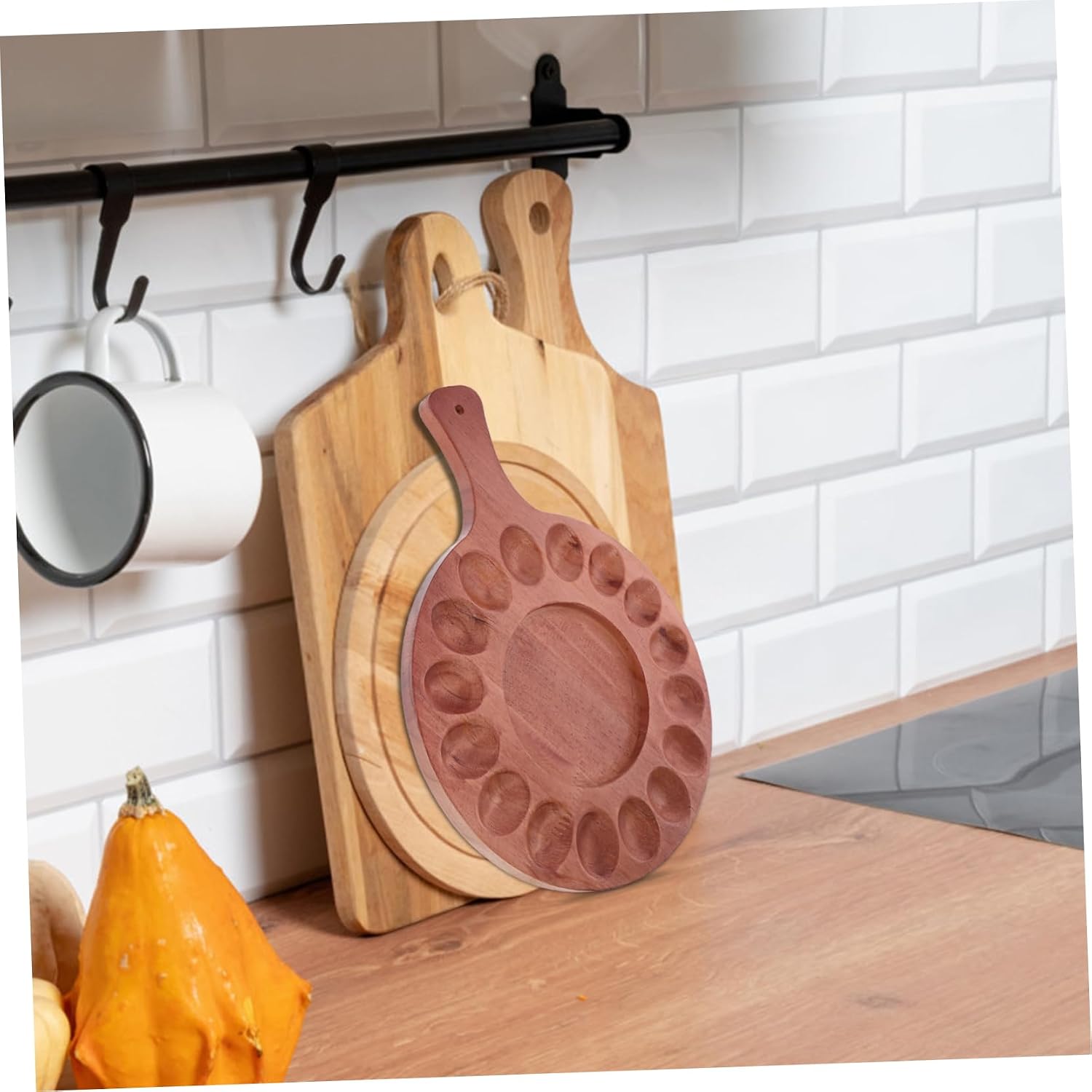 SHOWERORO Deviled Egg Tray Multiple Compartments for Easy Organization Wooden Serving Platter for Home and Restaurant Use for Easter and Celebrations
