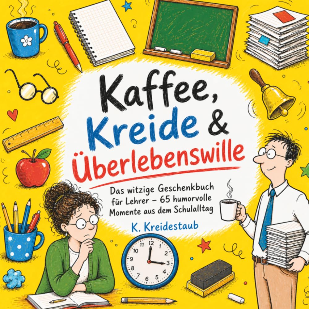 Kaffee, Kreide & Überlebenswille: Das witzige Geschenkbuch für Lehrer – 65 humorvolle Momente aus dem Schulalltag: Lustiges Lehrergeschenk für Weihnachten, Geburtstag und Schulabschluss