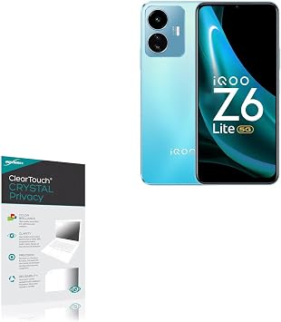 BoxWave Screen Protector Compatible with iQOO Z6 Lite - ClearTouch Crystal Privacy 2-Pack, Privacy Screen Protector Flexible Film Clear