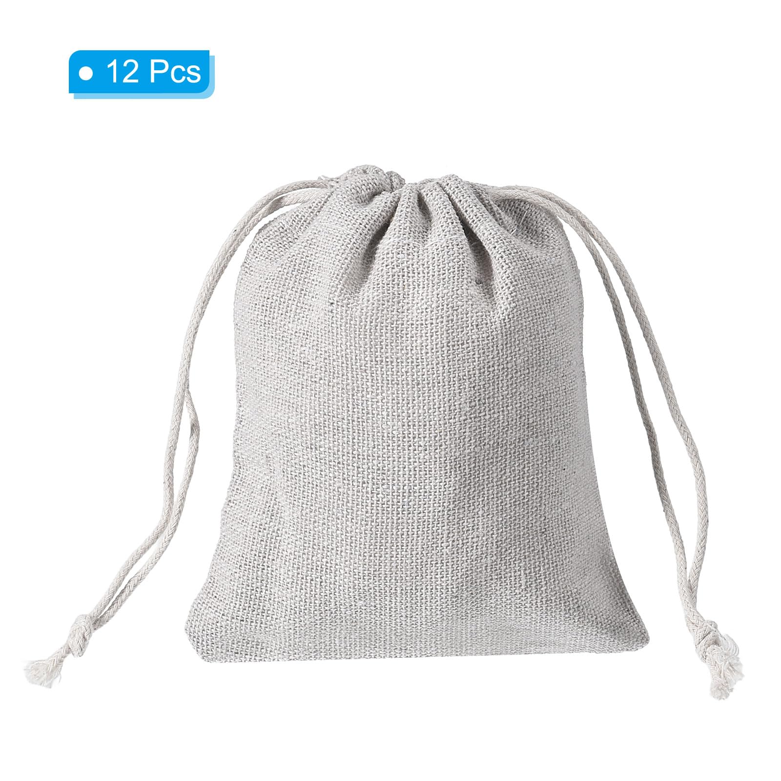 PATIKIL 5"x4" Coin Sacks Bag, 12 Pack Bank Coin Deposit Change Transit Bags Canvas Money Bag with Drawstring Gift Bag Style 1, Beige - Image 3
