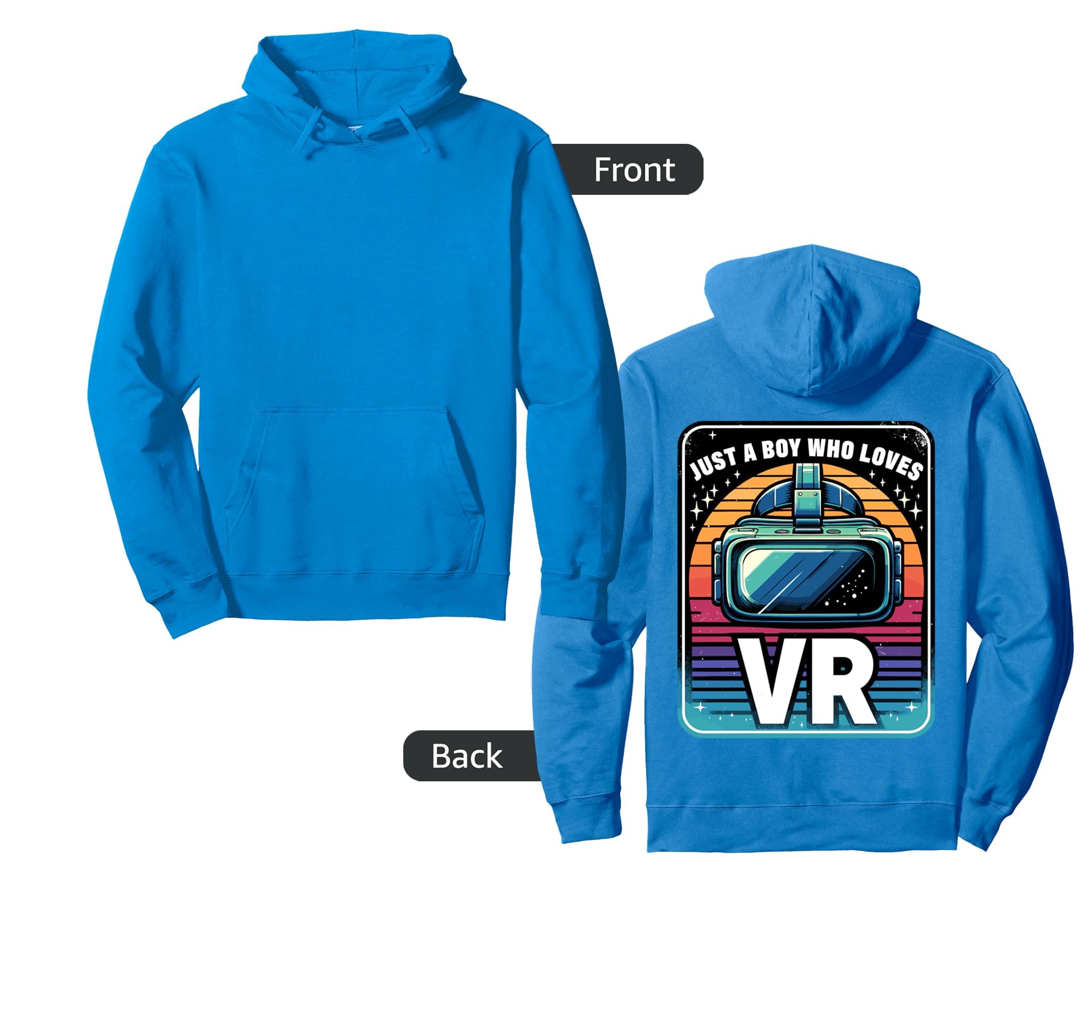 Just a Boy who loves VR Virtual Reality Gaming VR Gamer Boys Pullover Hoodie